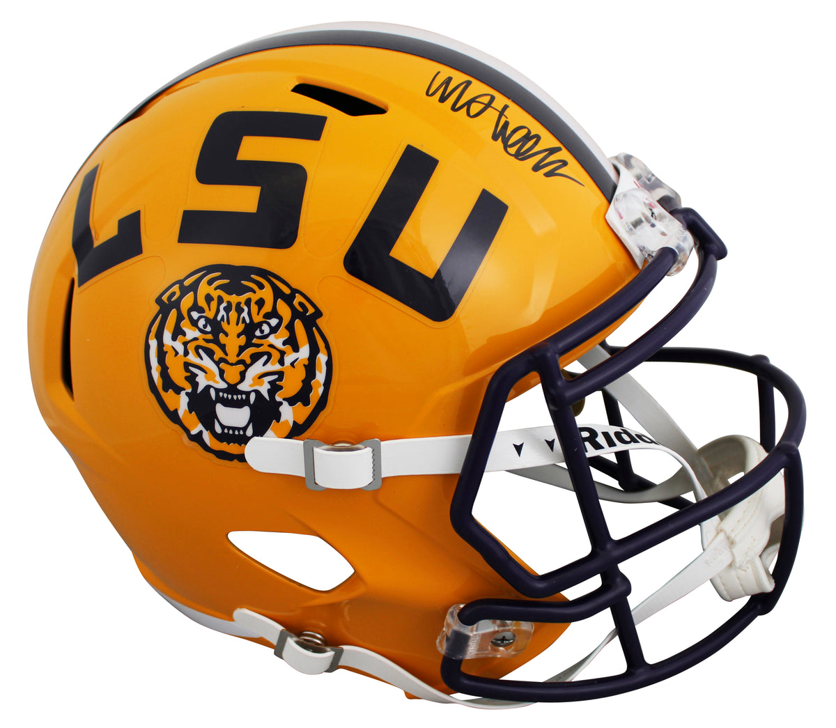 LSU Whit Weeks Authentic Signed Full Size Speed Rep Helmet JSA Witnessed