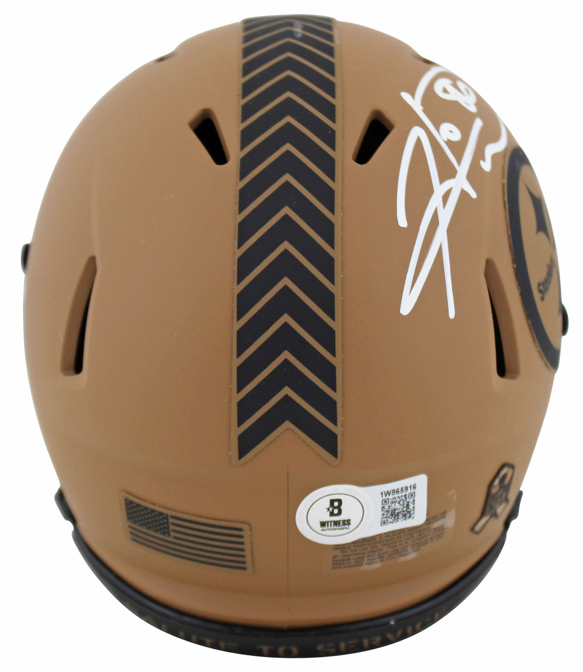 Steelers Hines Ward Signed Salute To Service II Speed Mini Helmet W/ Case BAS W