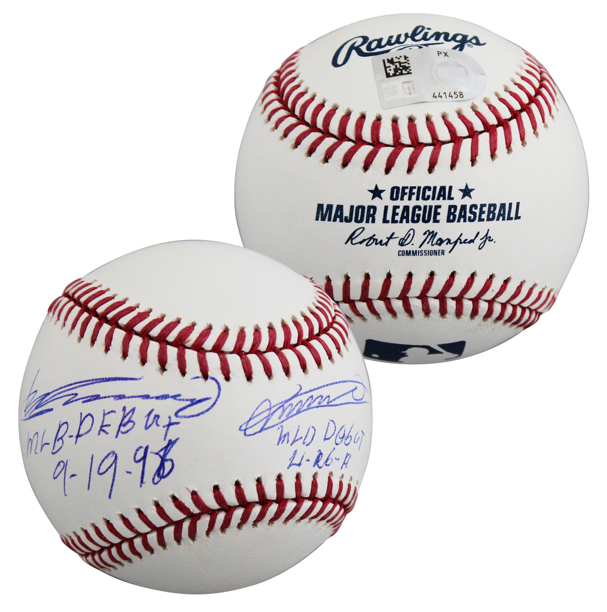 Vladimir Guerrero Sr. & Vladimir Guerrero Jr. Signed OML Baseball MLB #PX441458