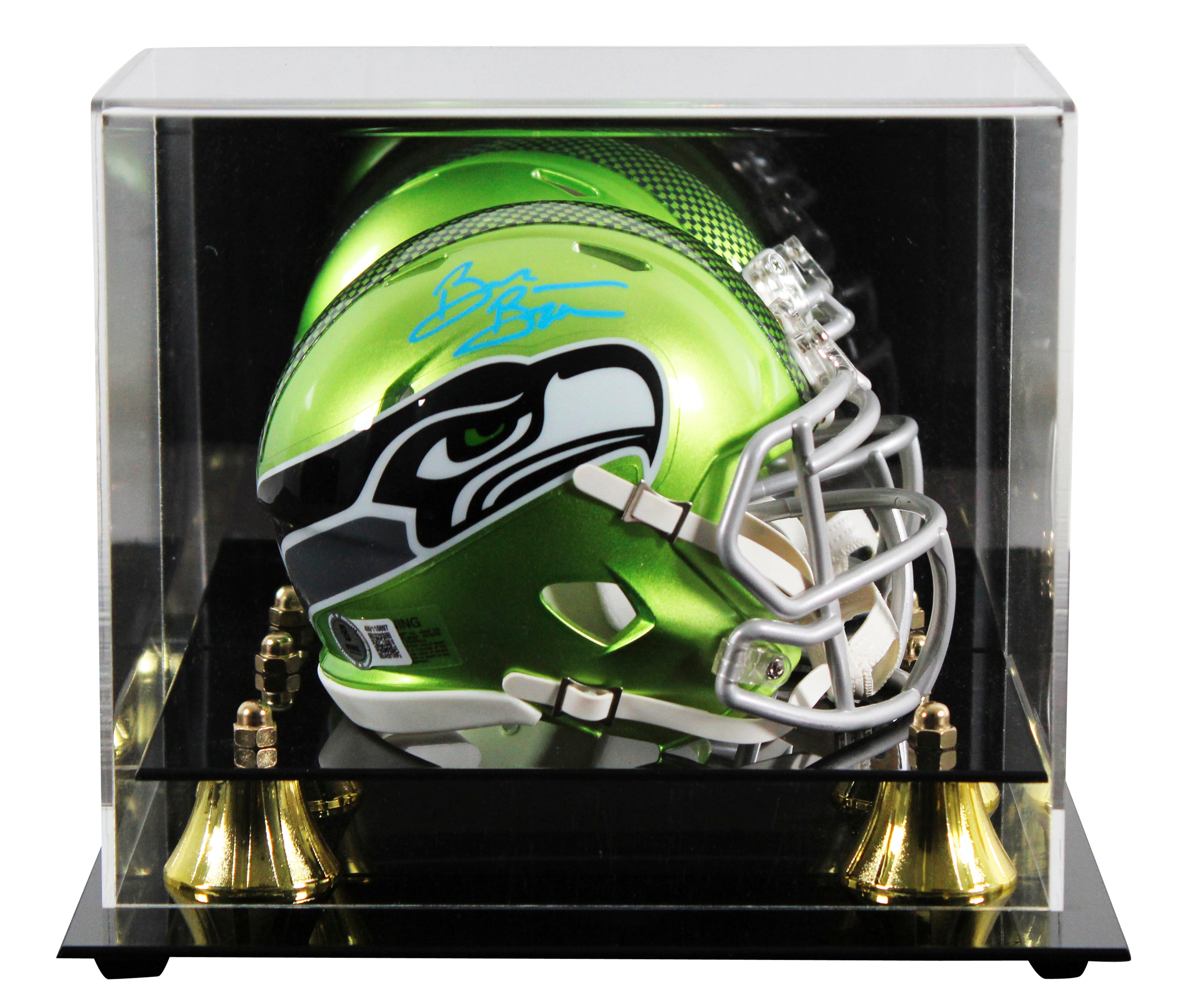Seahawks Brian Bosworth Signed Flash Speed Mini Helmet W/ Case BAS Witnessed