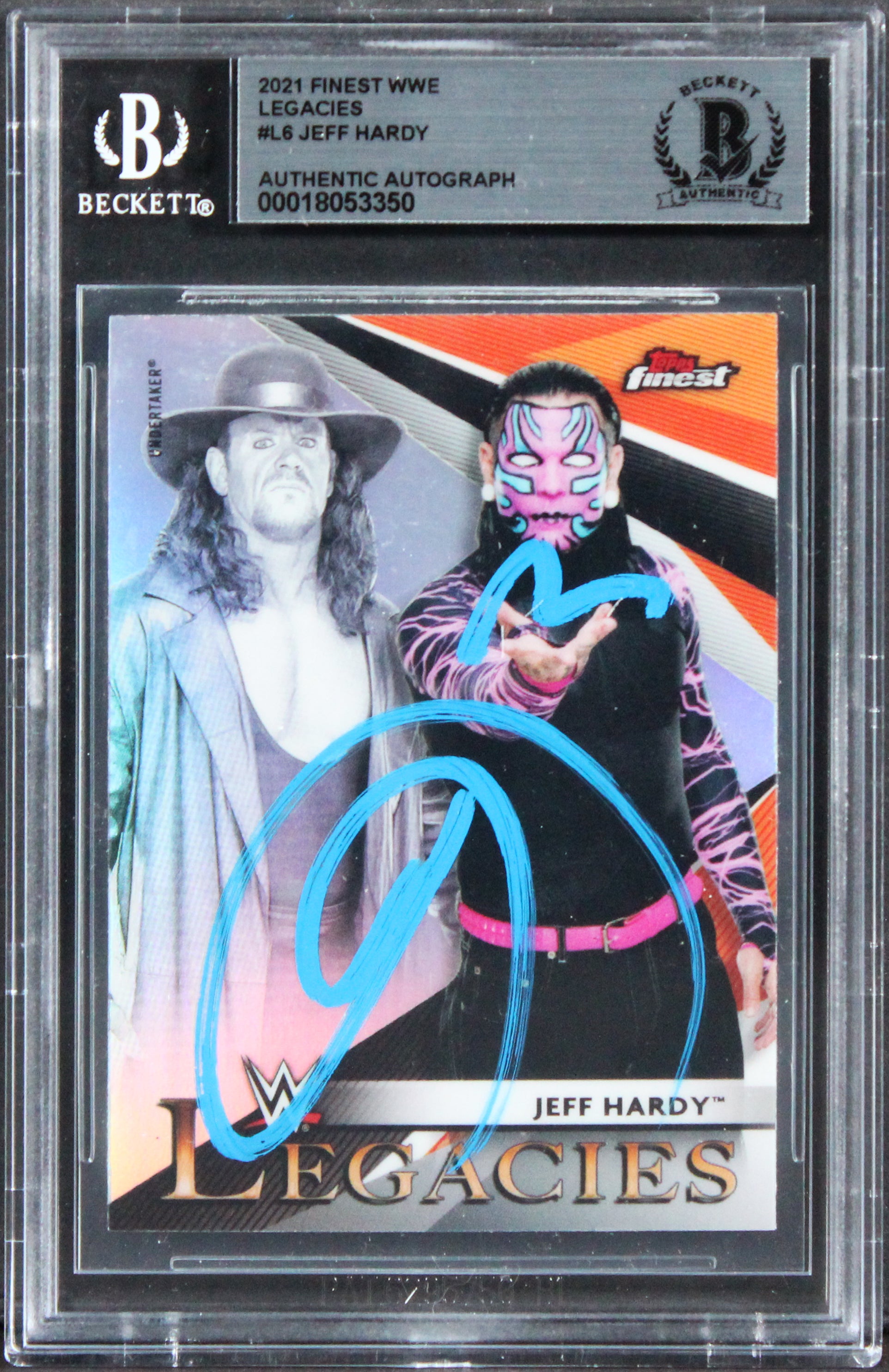 Jeff Hardy Authentic Signed 2021 Finest WWE Legacies #L6 Card BAS Slabbed