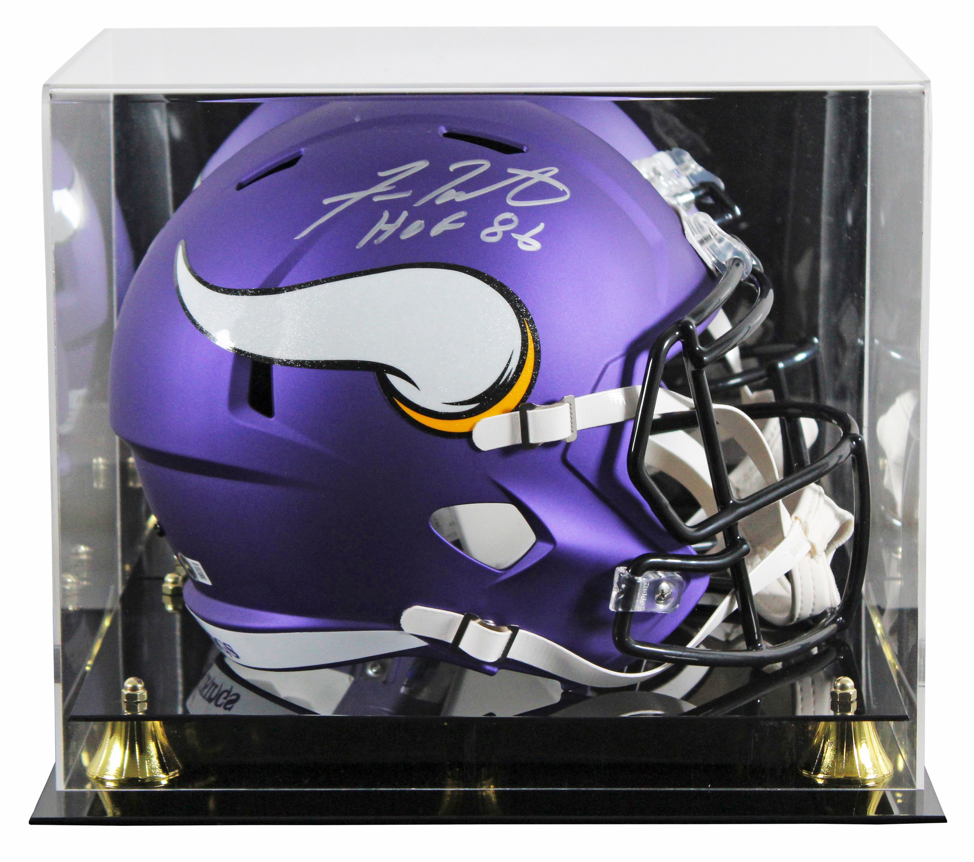 Vikings Fran Tarkenton "HOF" Signed F/S Speed Rep Helmet W/ Case BAS Witnessed
