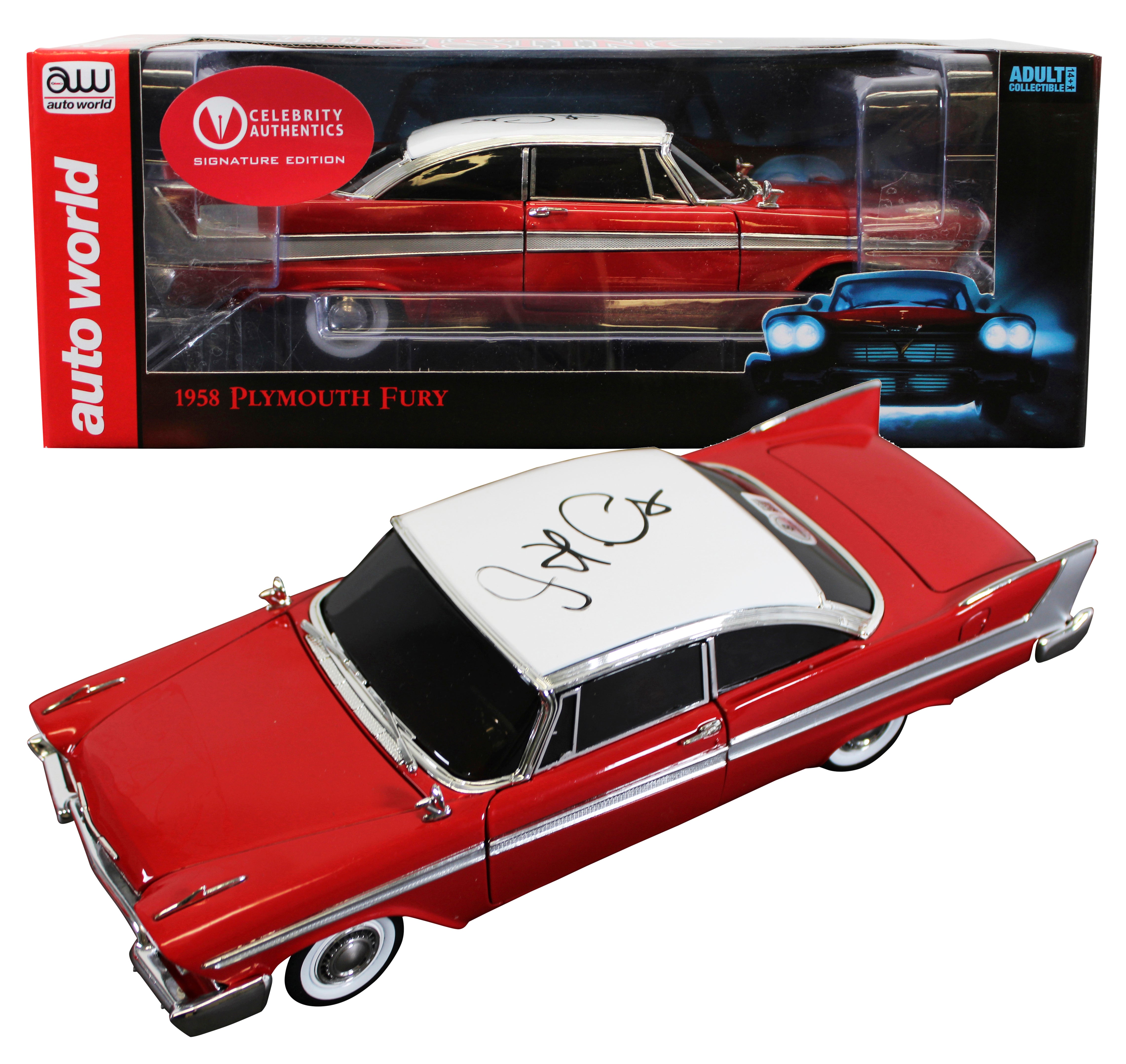 John Carpenter Christine Signed 1958 Plymouth Fury 1:18 Diecast Car BAS #BR29319