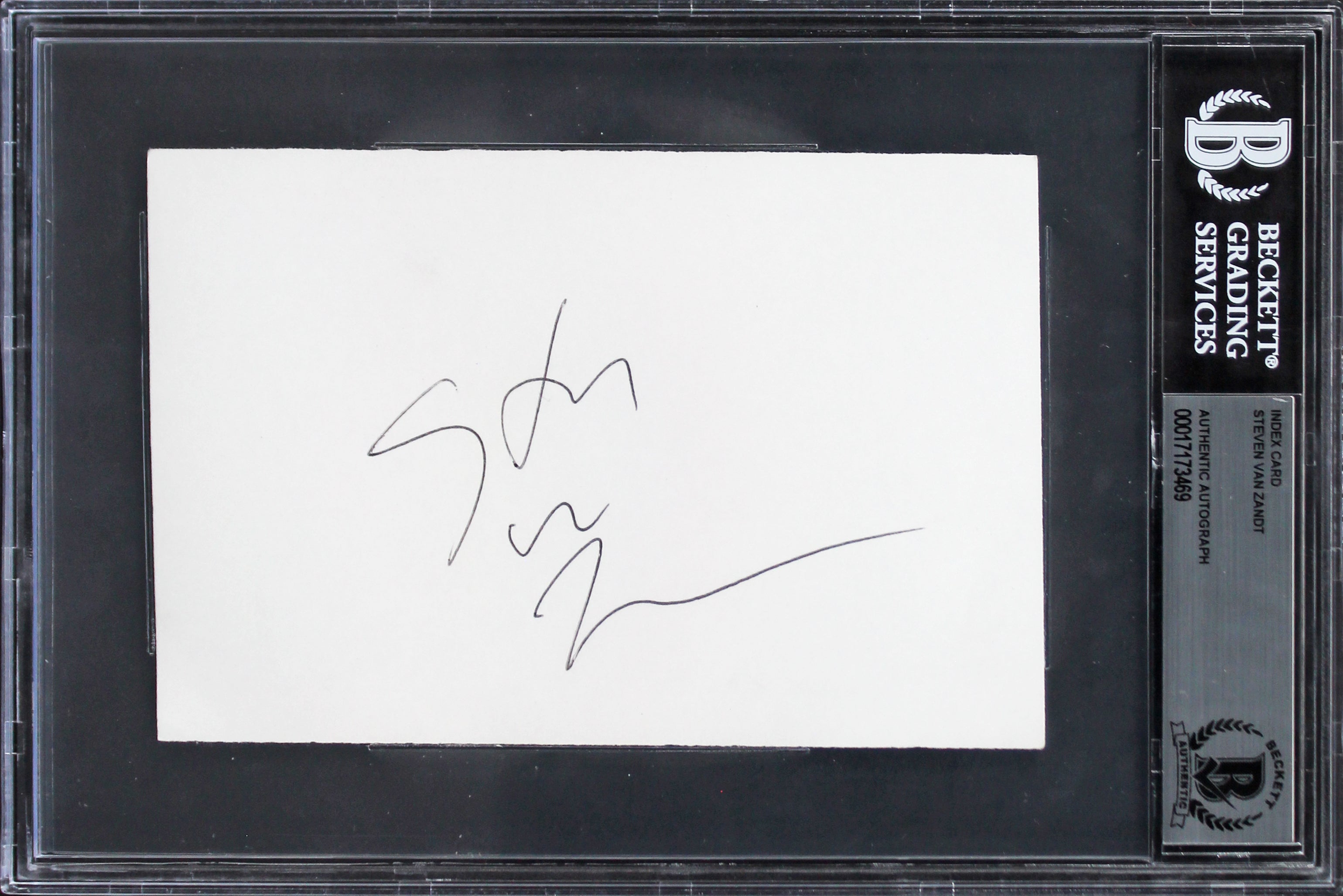 Steven Van Zandt The Sopranos Authentic Signed 4x6 Index Card BAS Slabbed
