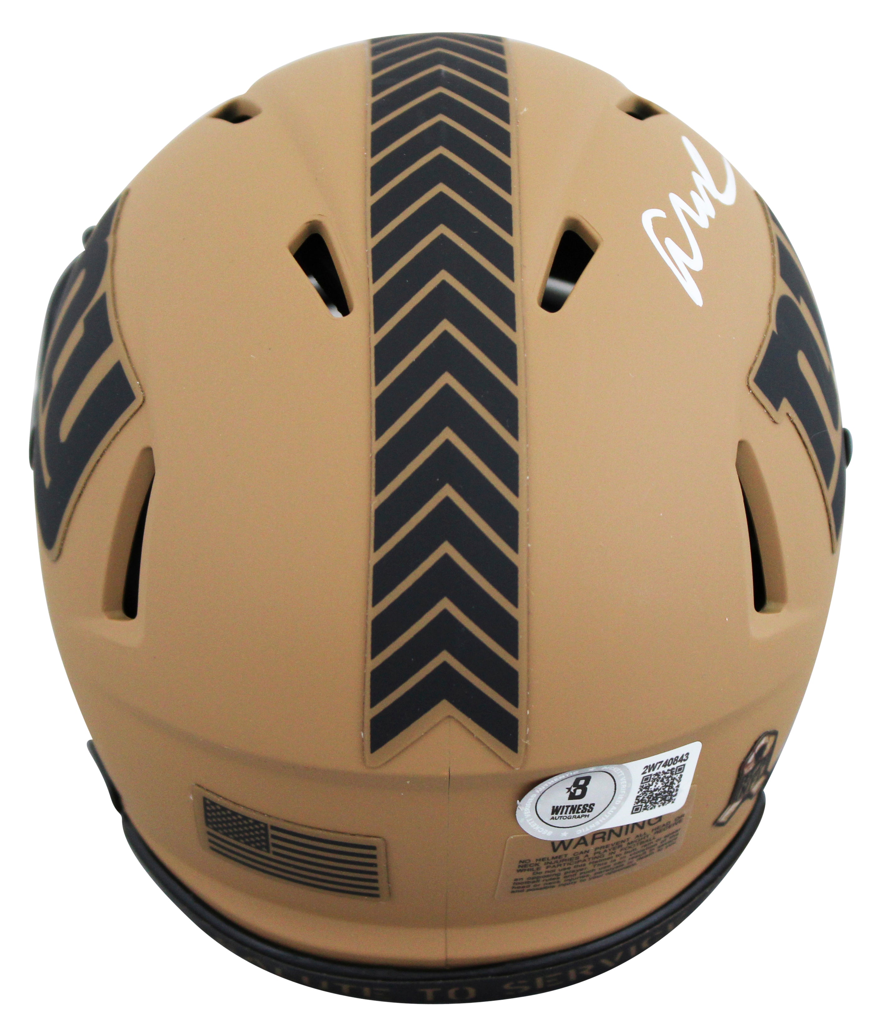 Giants Abdul Carter Signed Salute To Service II Speed Mini Helmet BAS Witnessed