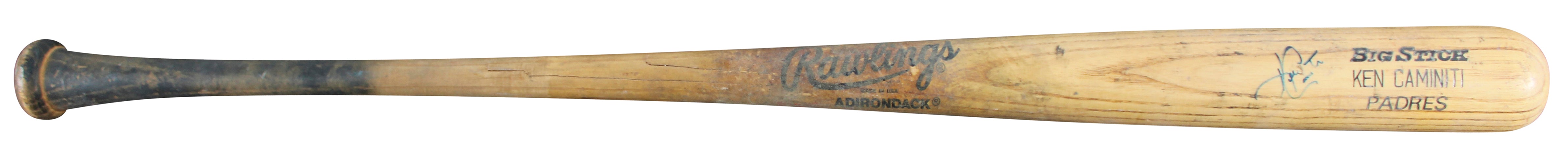 Padres Ken Caminiti Signed Game Used Rawlings Adirondack Player Model Bat BAS