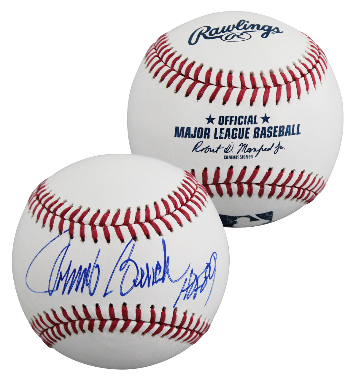 Reds Johnny Bench "HOF 89" Signed Robert Manfred OML Baseball BAS #BY103709