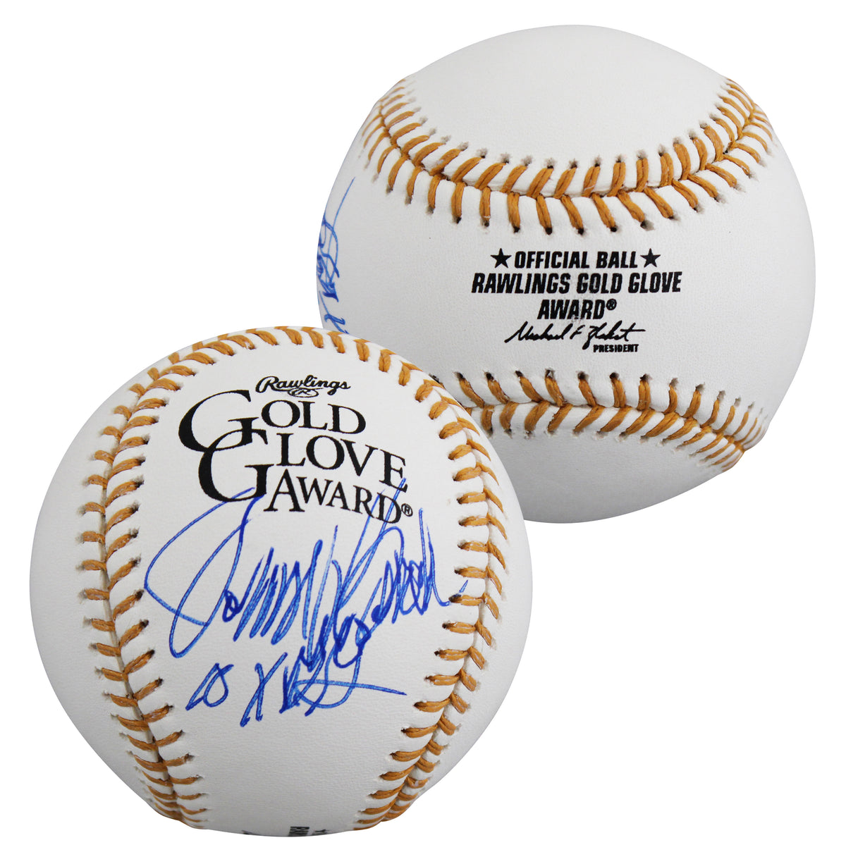 Reds Johnny Bench "10x GG" Signed Golden Glove Logo Baseball BAS #BY103714