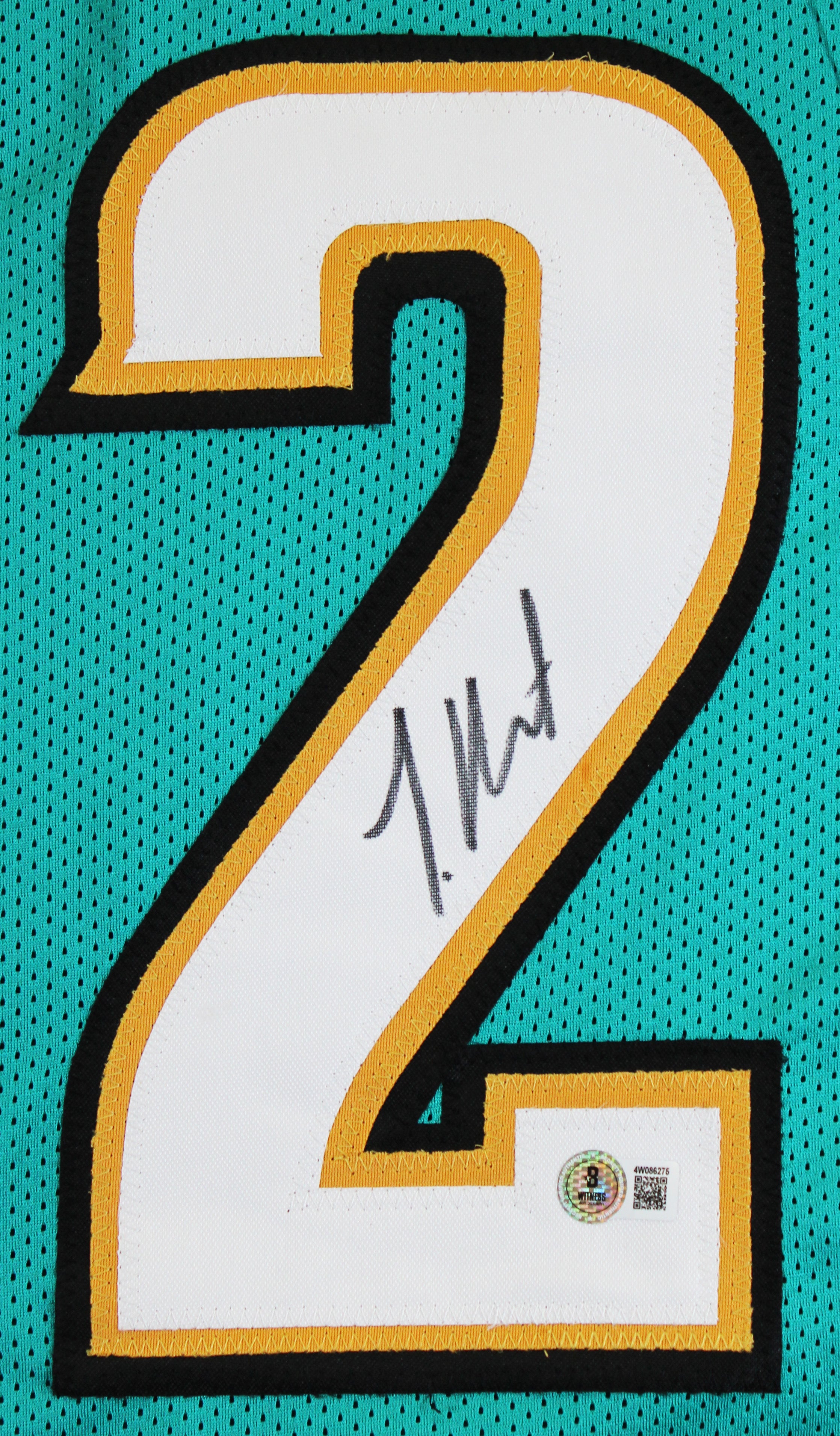 Travis Hunter Authentic Signed Teal Alternate Pro Style Jersey BAS Witnessed