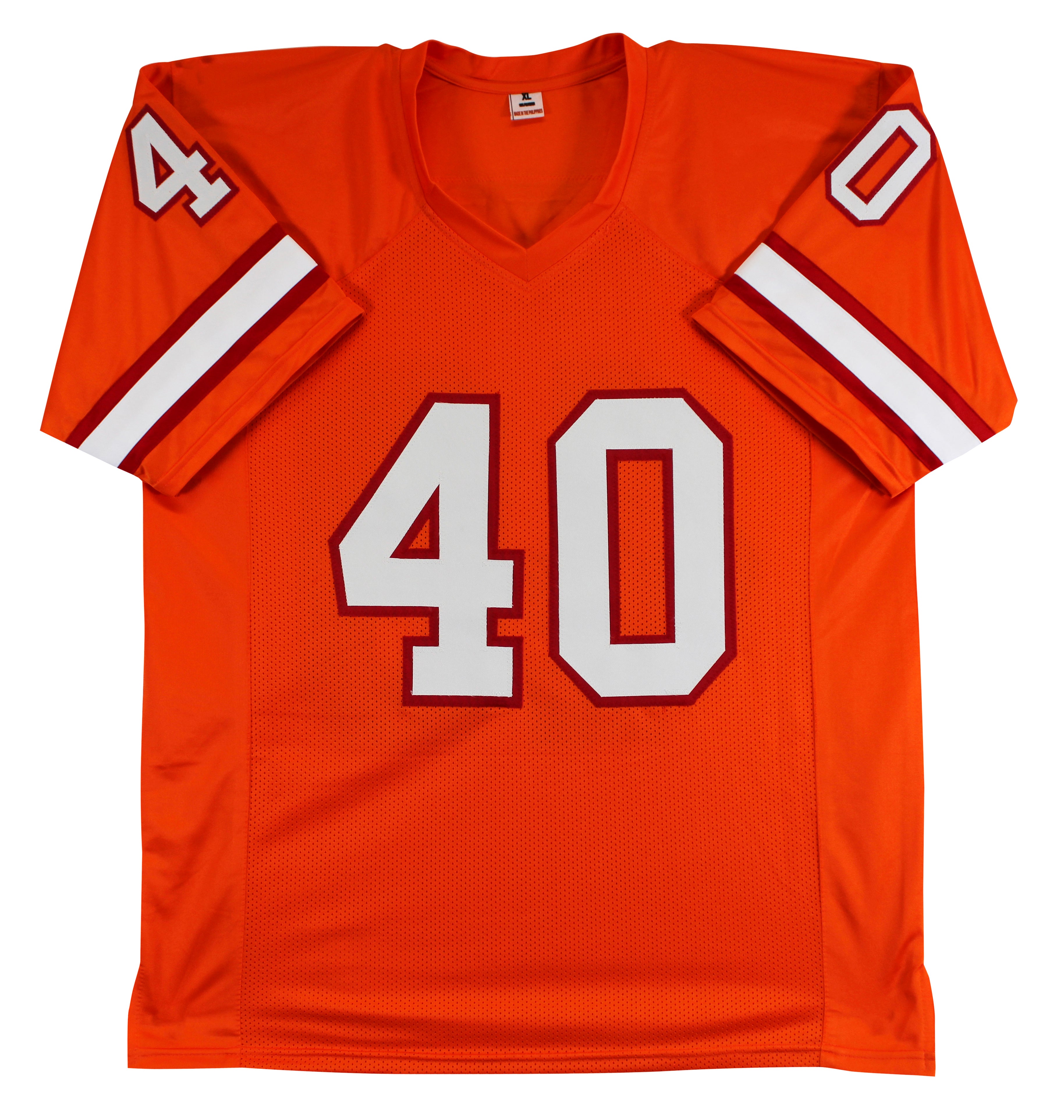 Mike Alstott "A-Train" Signed Orange Throwback Pro Style Jersey BAS Witnessed