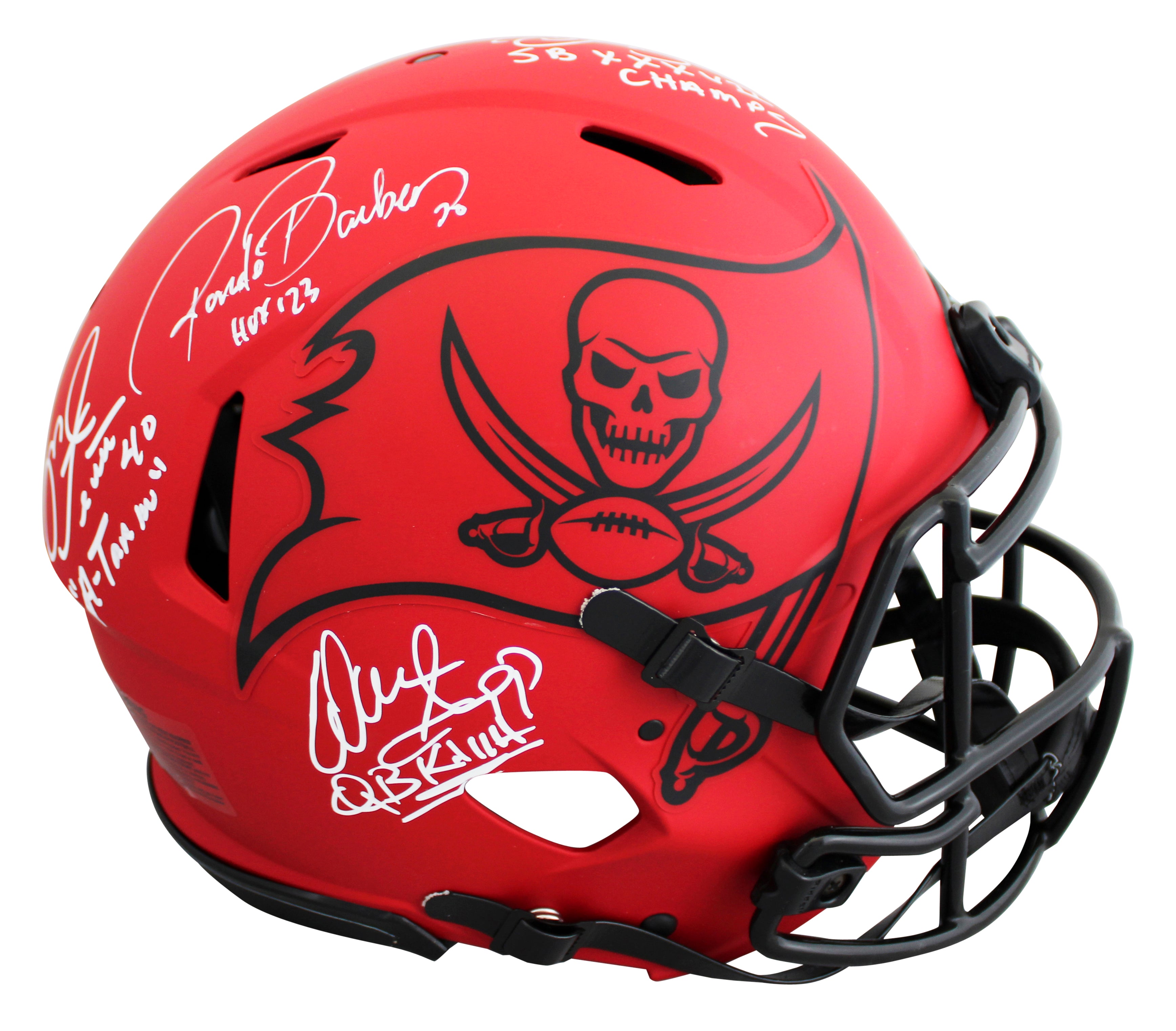 Alstott, Barber, Sapp & Brooks Signed Rave F/S Speed Proline Helmet W/ Case BAS
