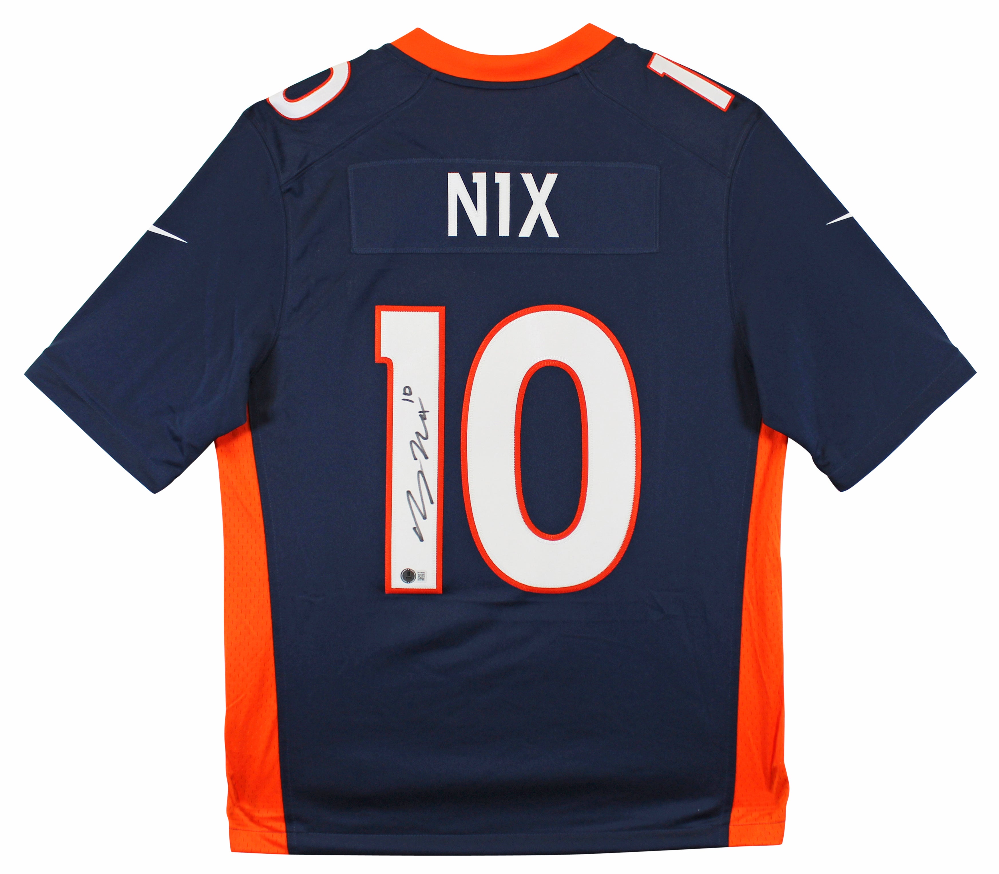 Broncos Bo Nix Authentic Signed Navy Blue Nike Limited Jersey w/ Sewn #s BAS Wit