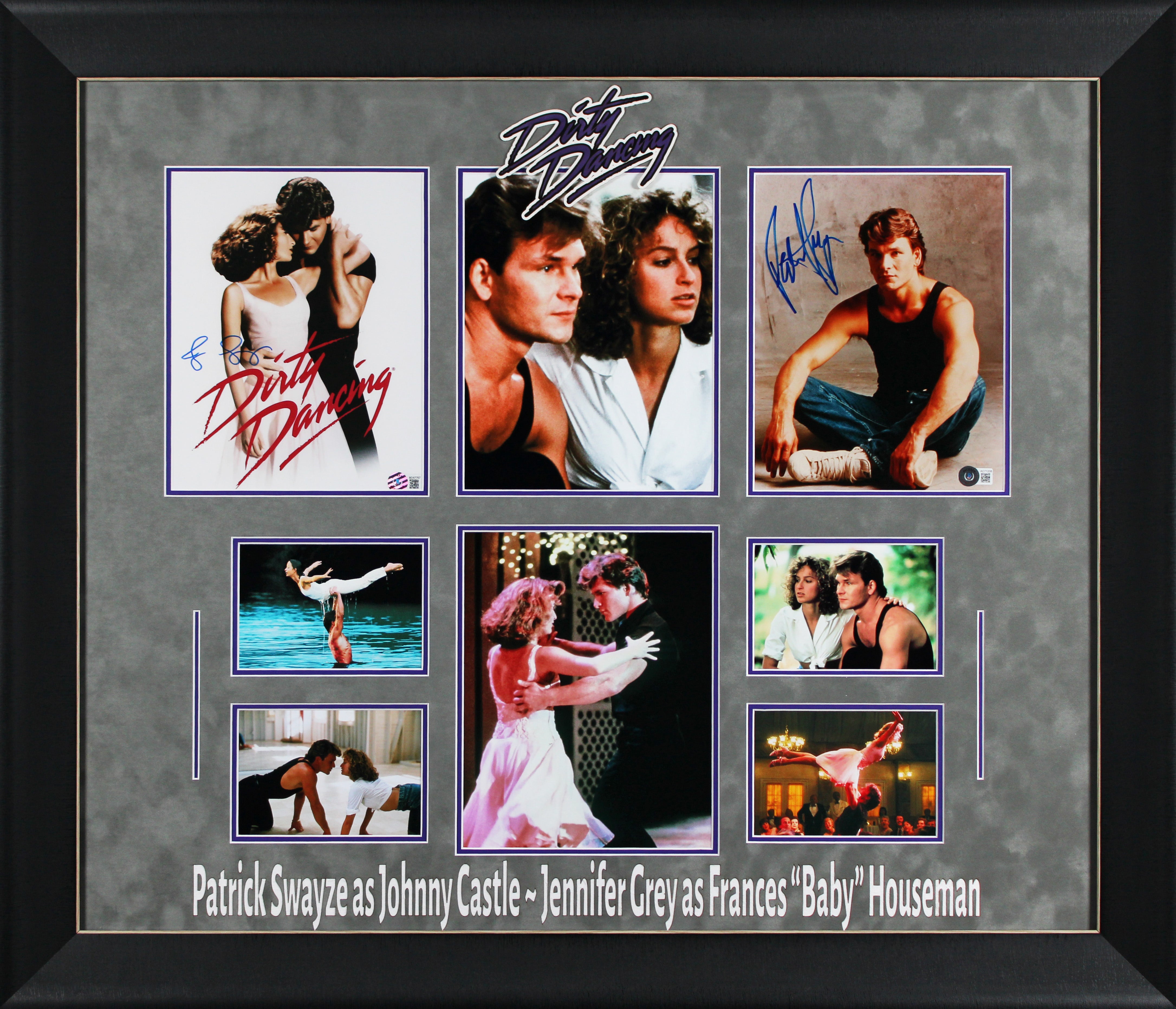 Patrick Swayze & Jennifer Grey Dirty Dancing Signed Photo Framed Display BAS