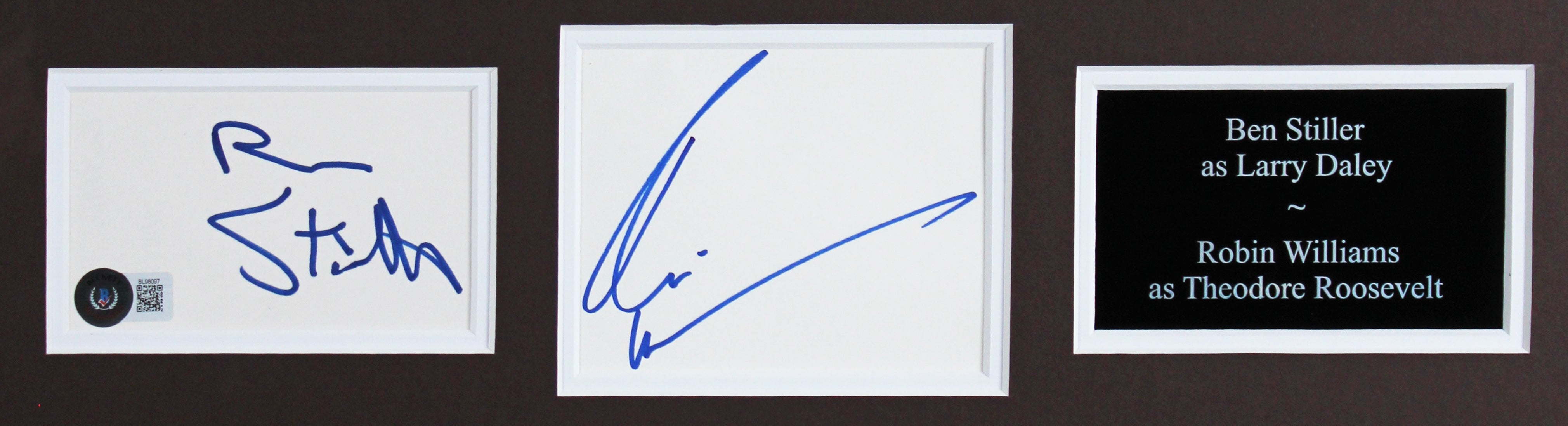 Robin Williams & Ben Stiller Night at the Museum Signed Framed Display BAS LOA