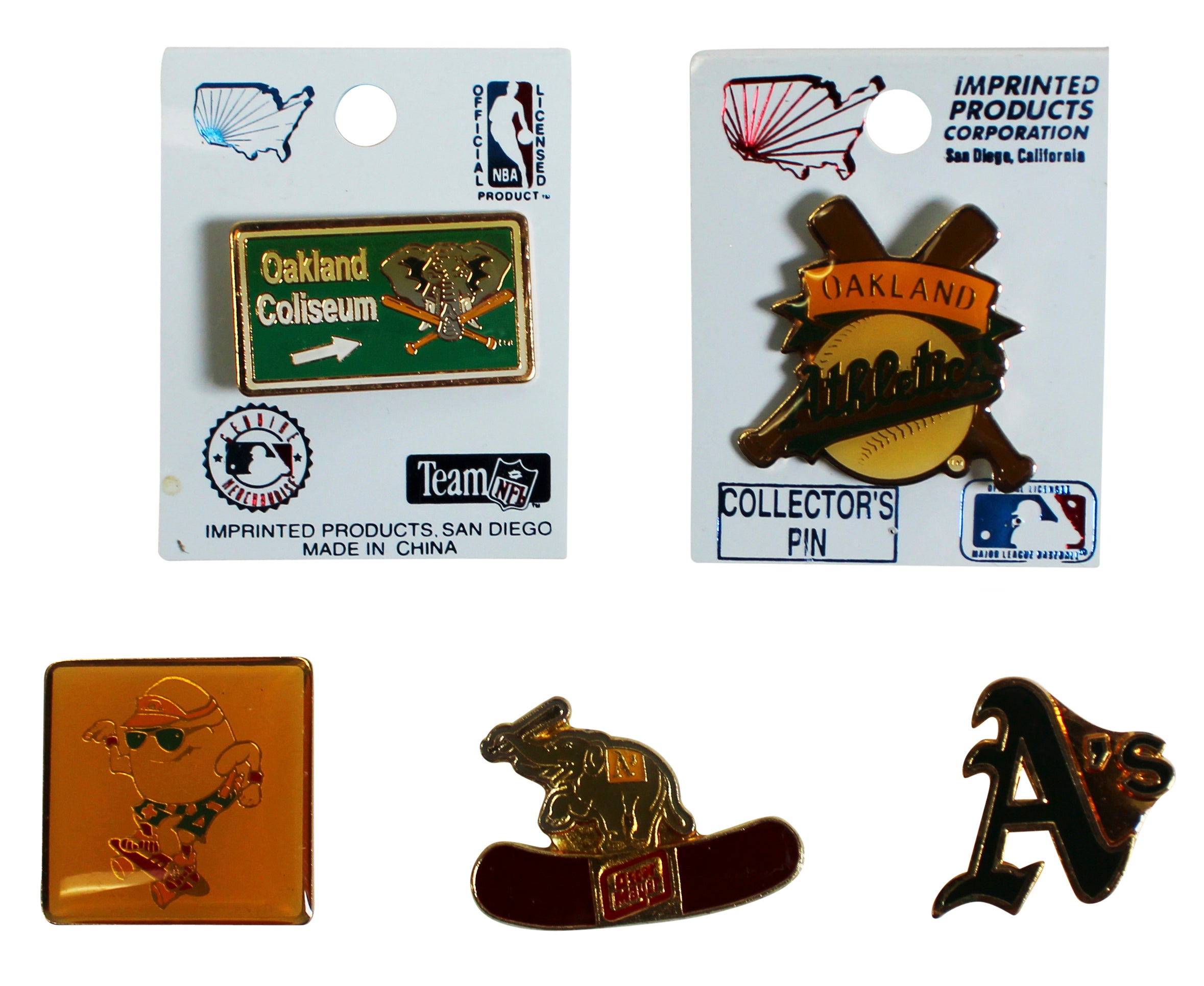 Athletics Assorted Collector Pin Set Un-signed 7