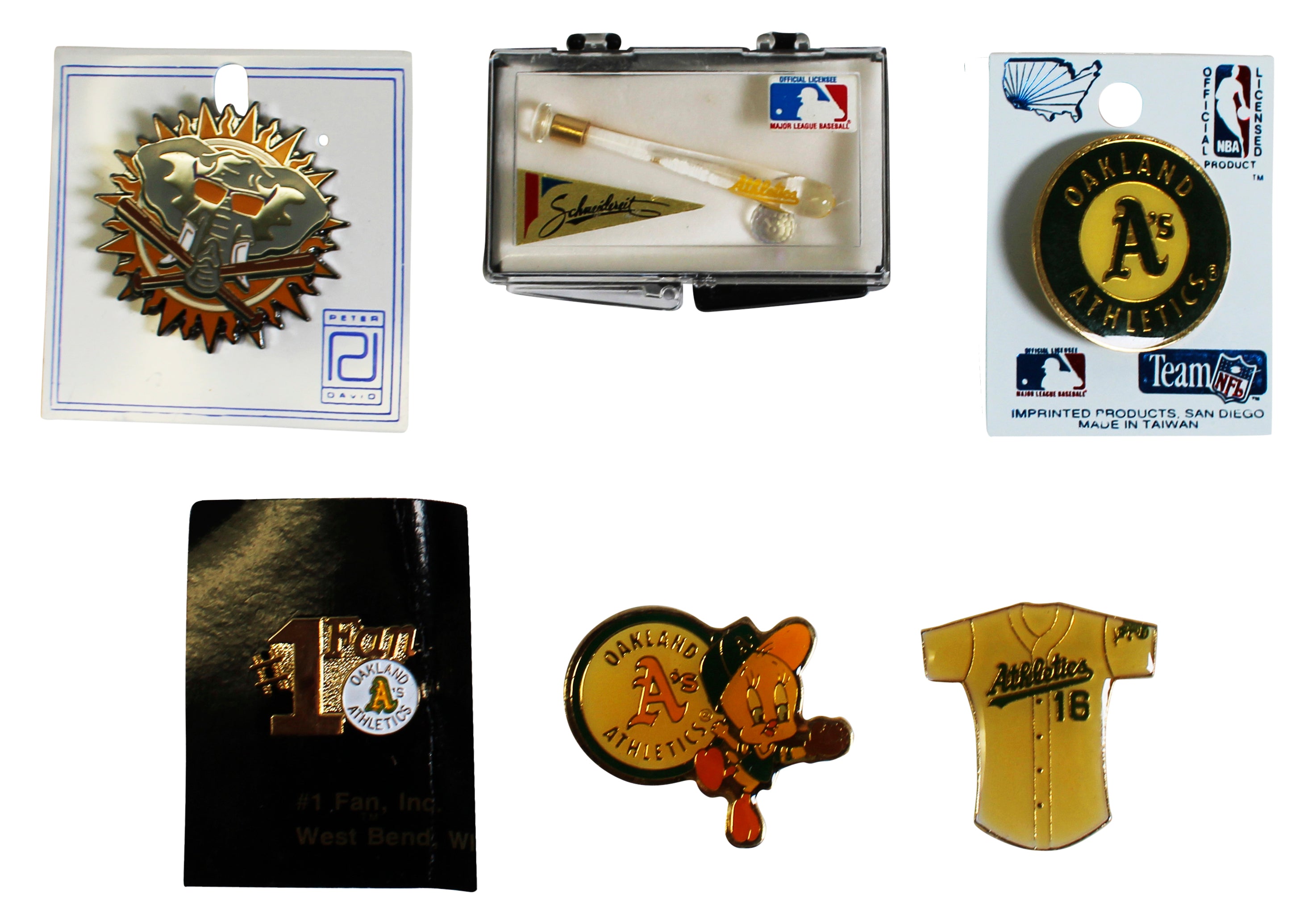 Athletics Assorted Collector Pin Set Un-signed 3