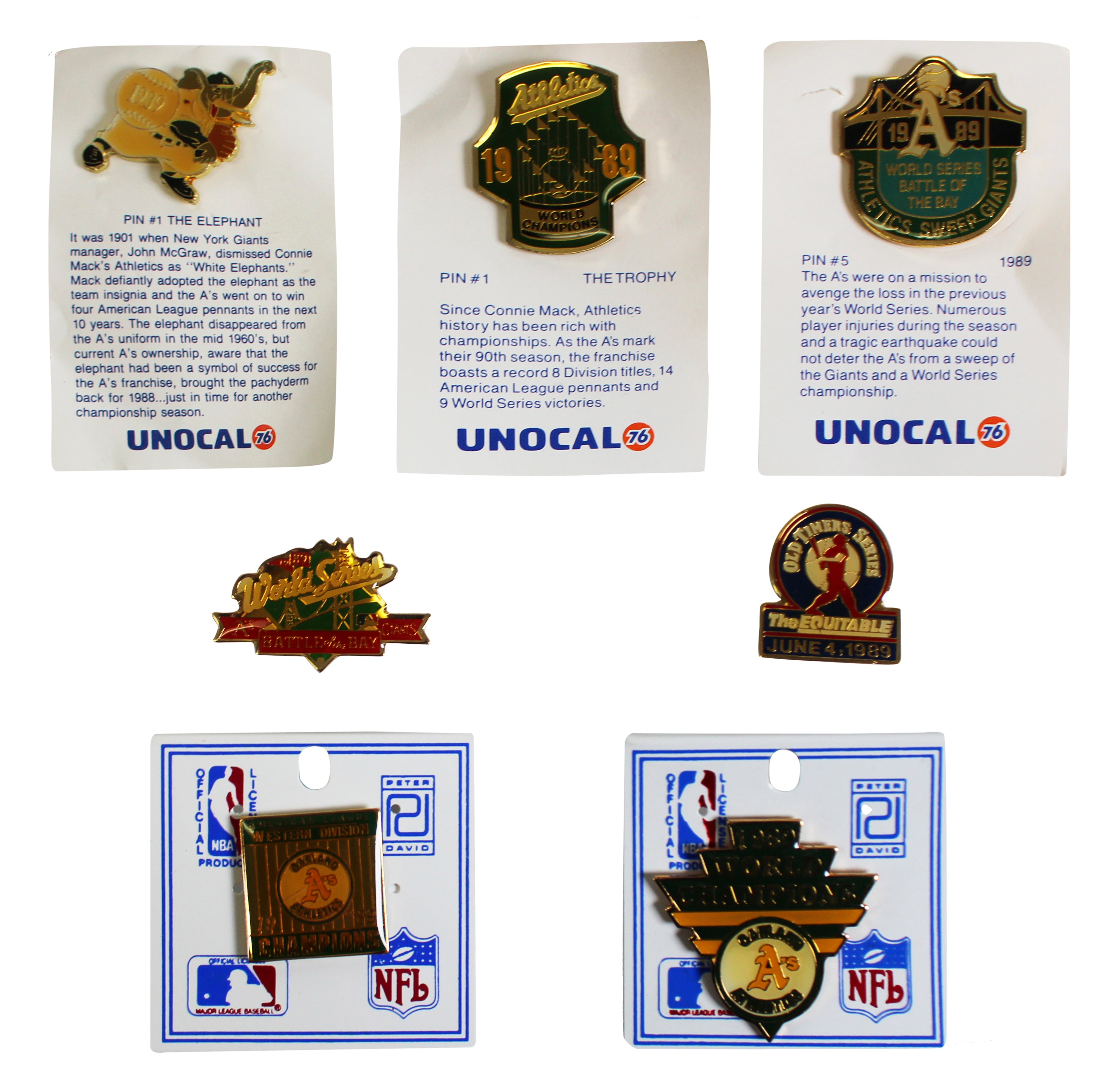 Athletics 1989 Season Collector Pin Set Un-signed 4