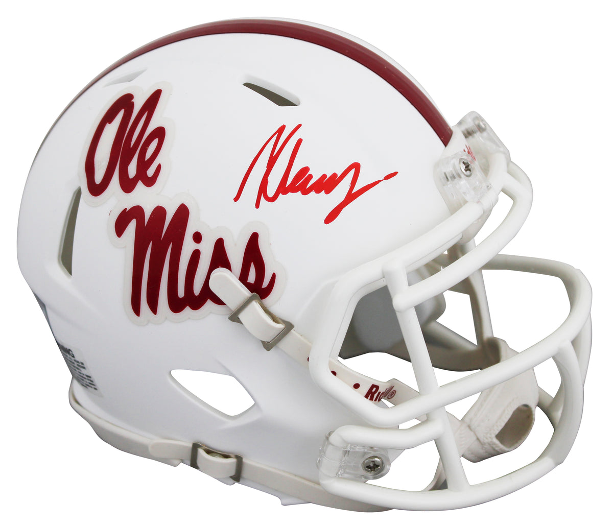 Ole Miss Kewan Lacy Authentic Signed White Speed Mini Helmet Autographed BAS