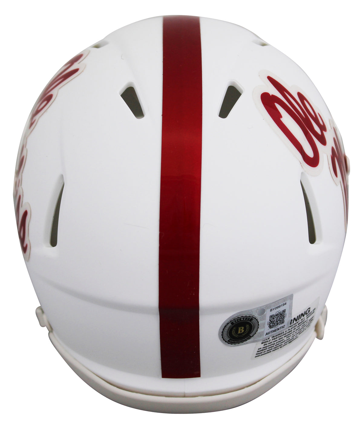 Ole Miss Kewan Lacy Authentic Signed White Speed Mini Helmet Autographed BAS