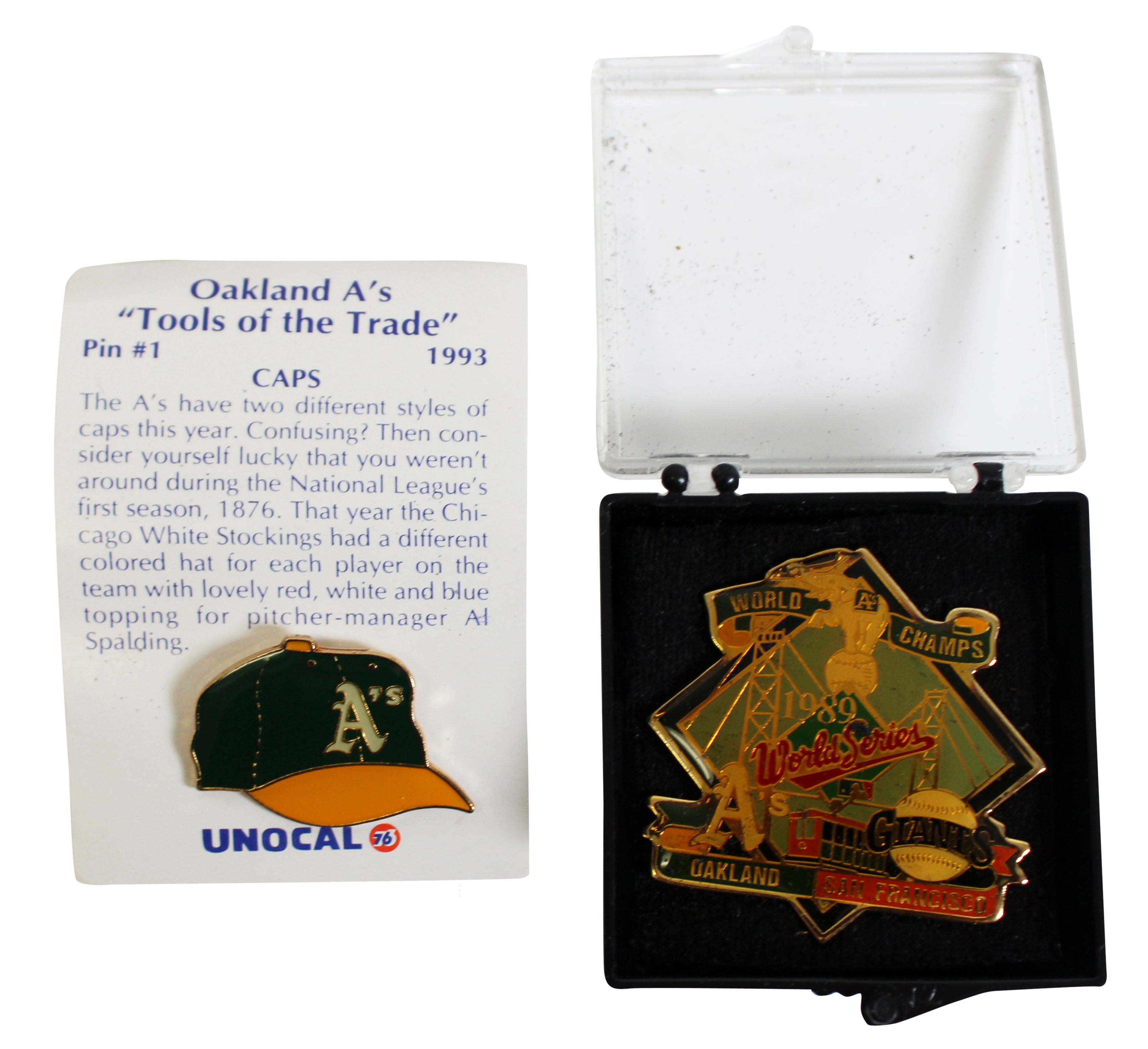 Athletics 1989 Assorted Collector Pin Set Un-signed 1