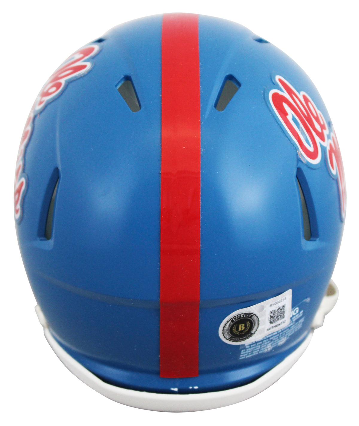 Ole Miss Kewan Lacy Signed Powder Blue Speed Mini Helmet W/ Case Autographed BAS