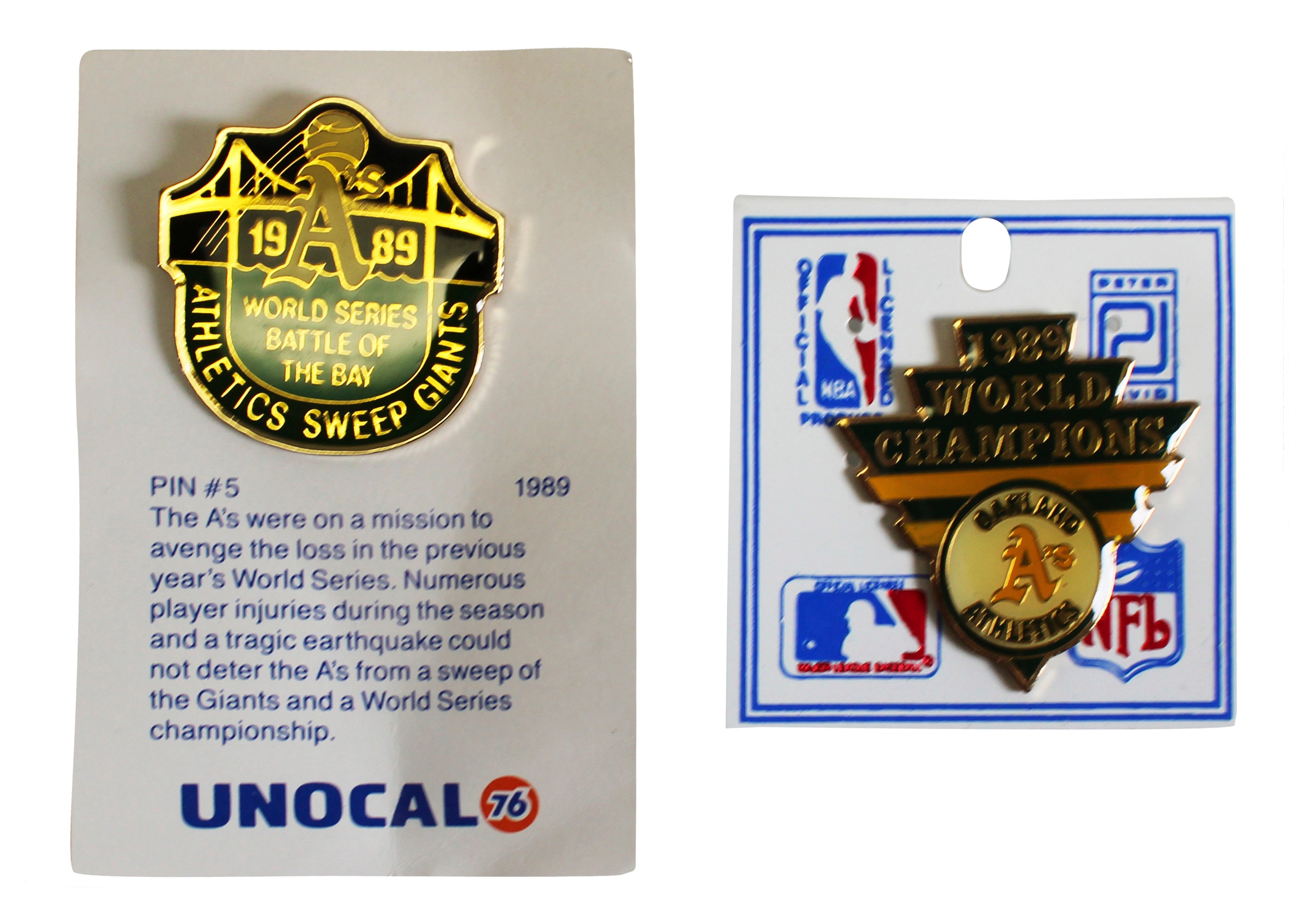 Athletics 1989 Season Collector Pin Set Un-signed 1