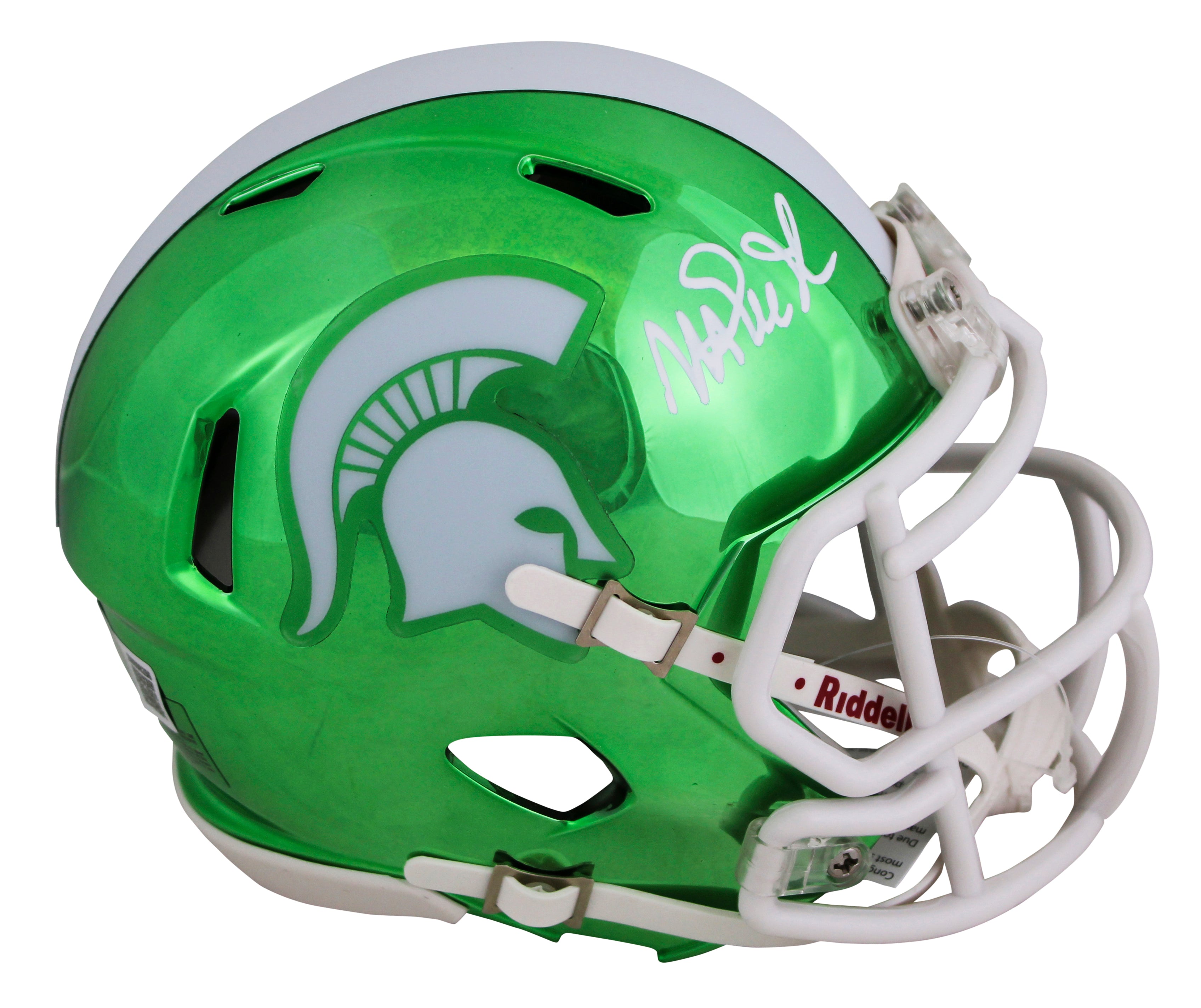 Michigan State Magic Johnson Signed Chrome Speed Mini Helmet BAS Witnessed