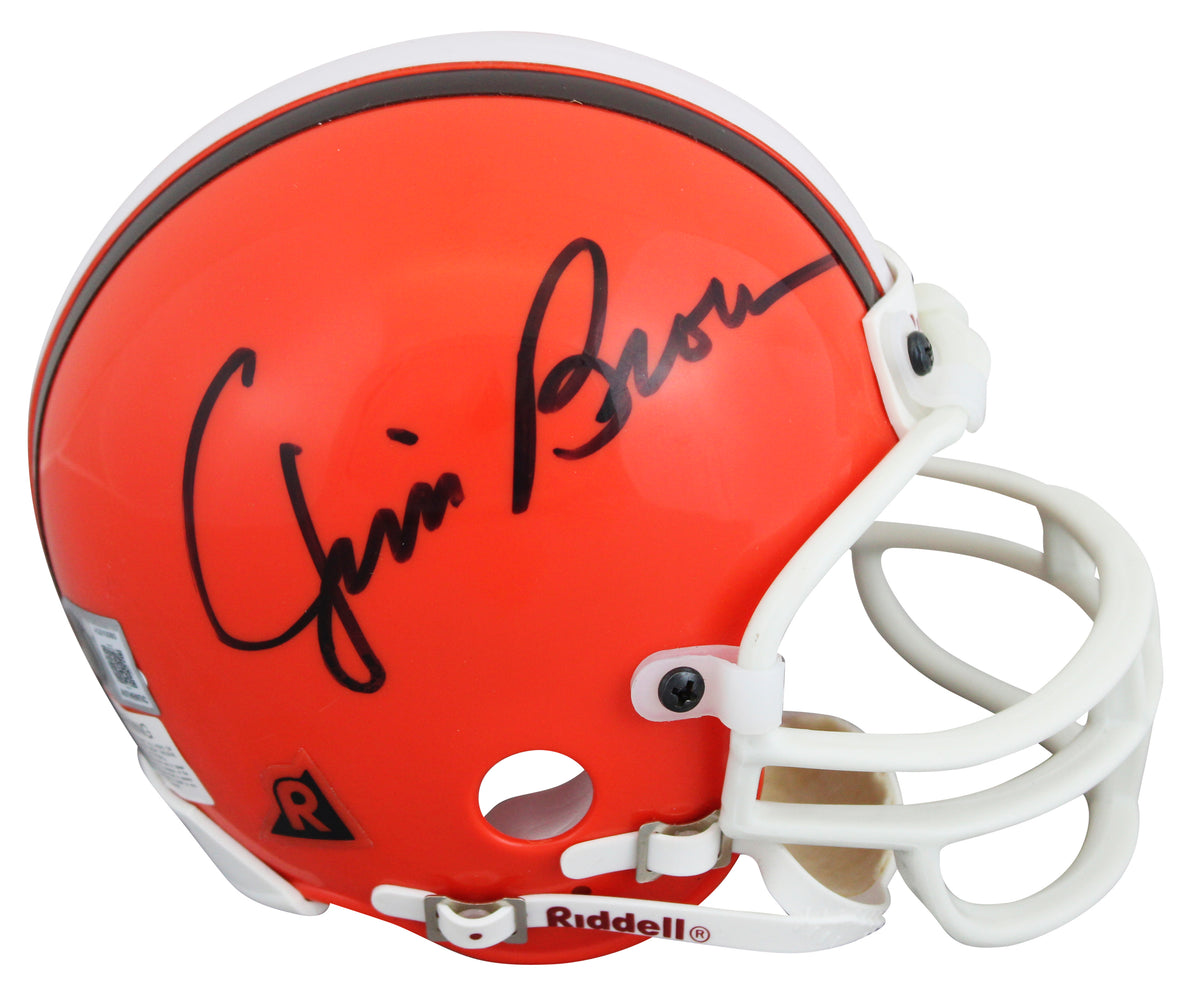 Browns Jim Brown Authentic Signed Vintage Rep Mini Helmet BAS #AG010060