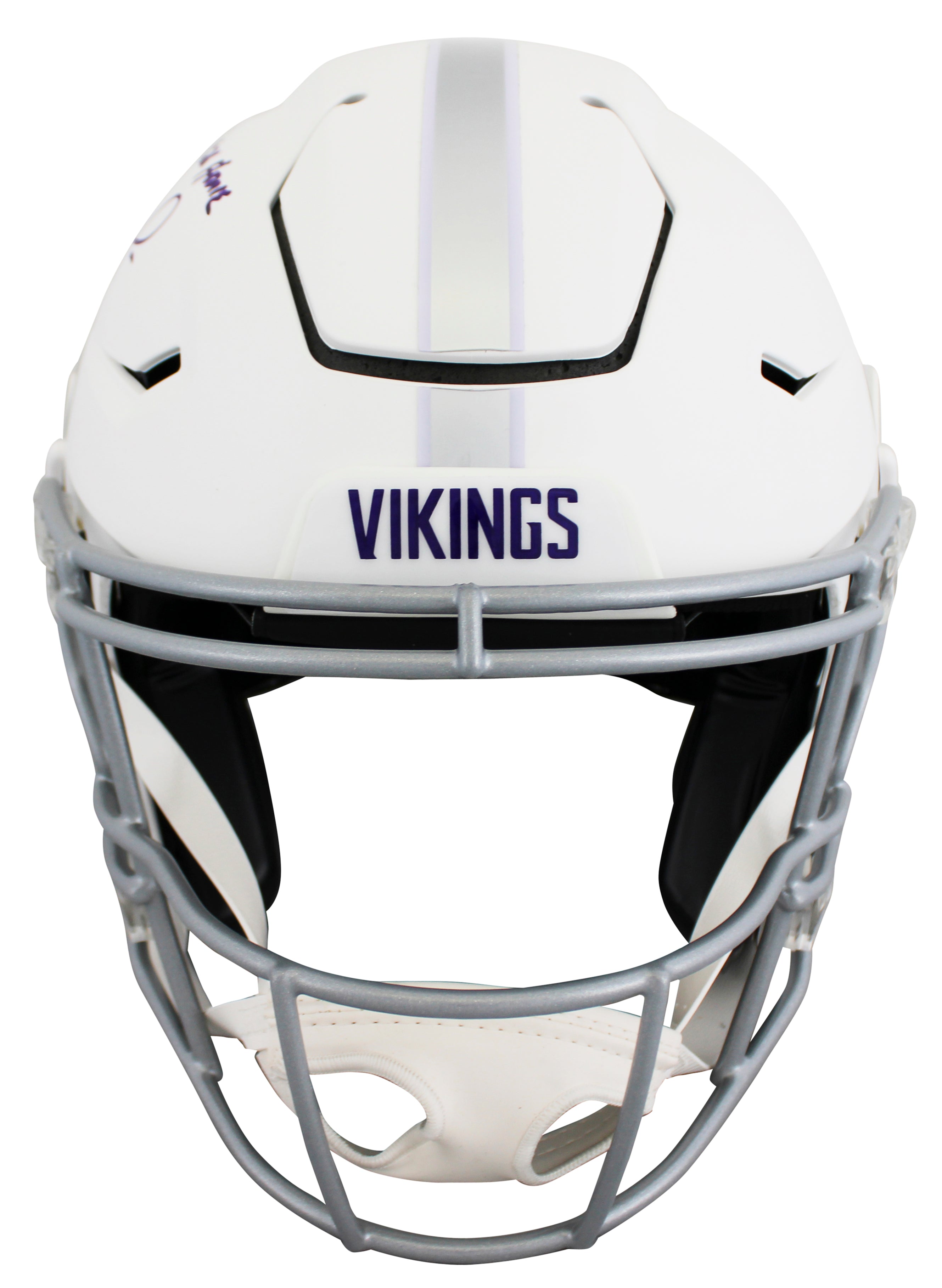 Vikings Randy Moss Signed 2024 On-Field Alt Speed Flex Full Size Helmet BAS Wit