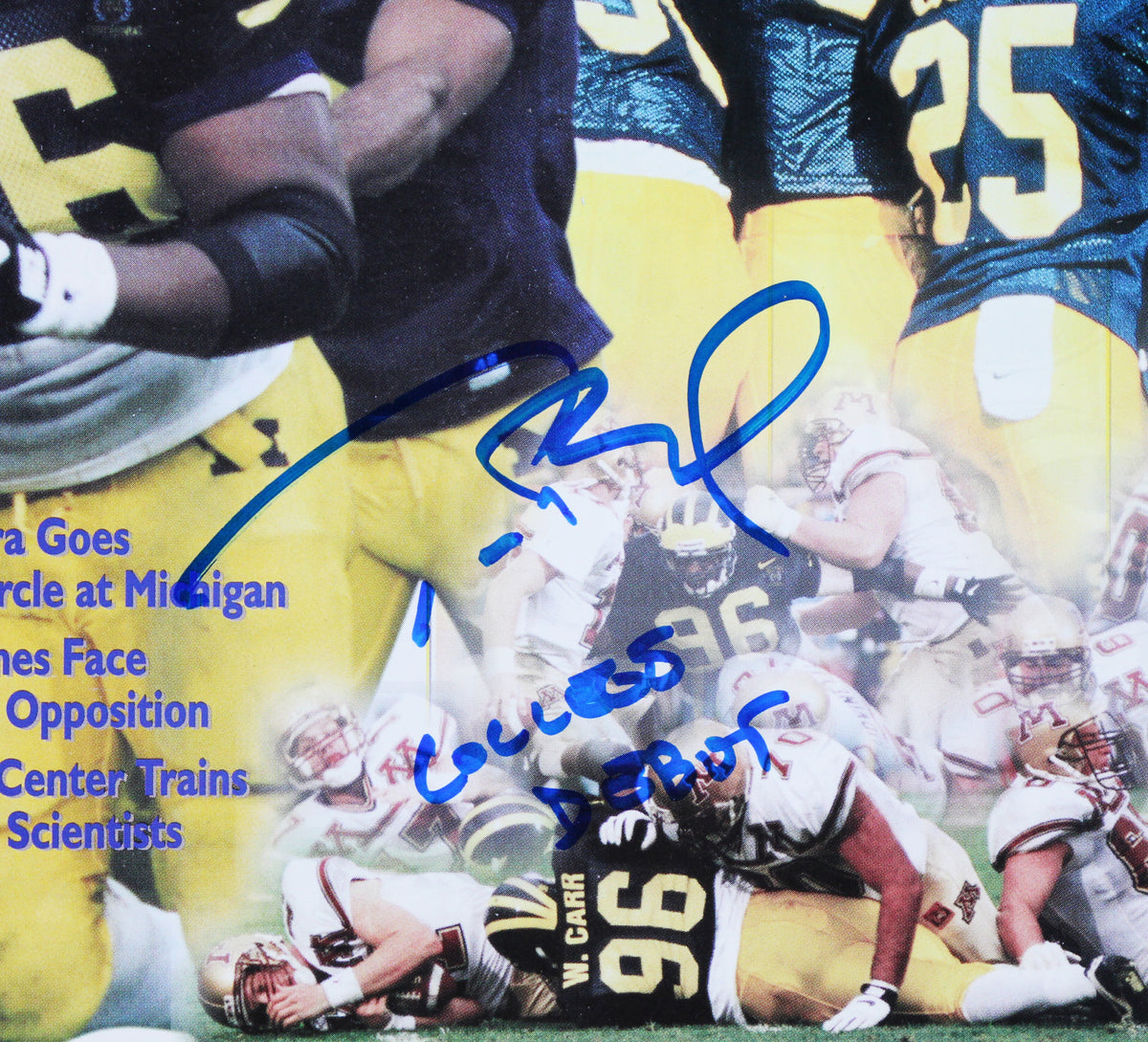 Michigan Tom Brady "College Debut" Signed September 1996 Program BAS #AC020744