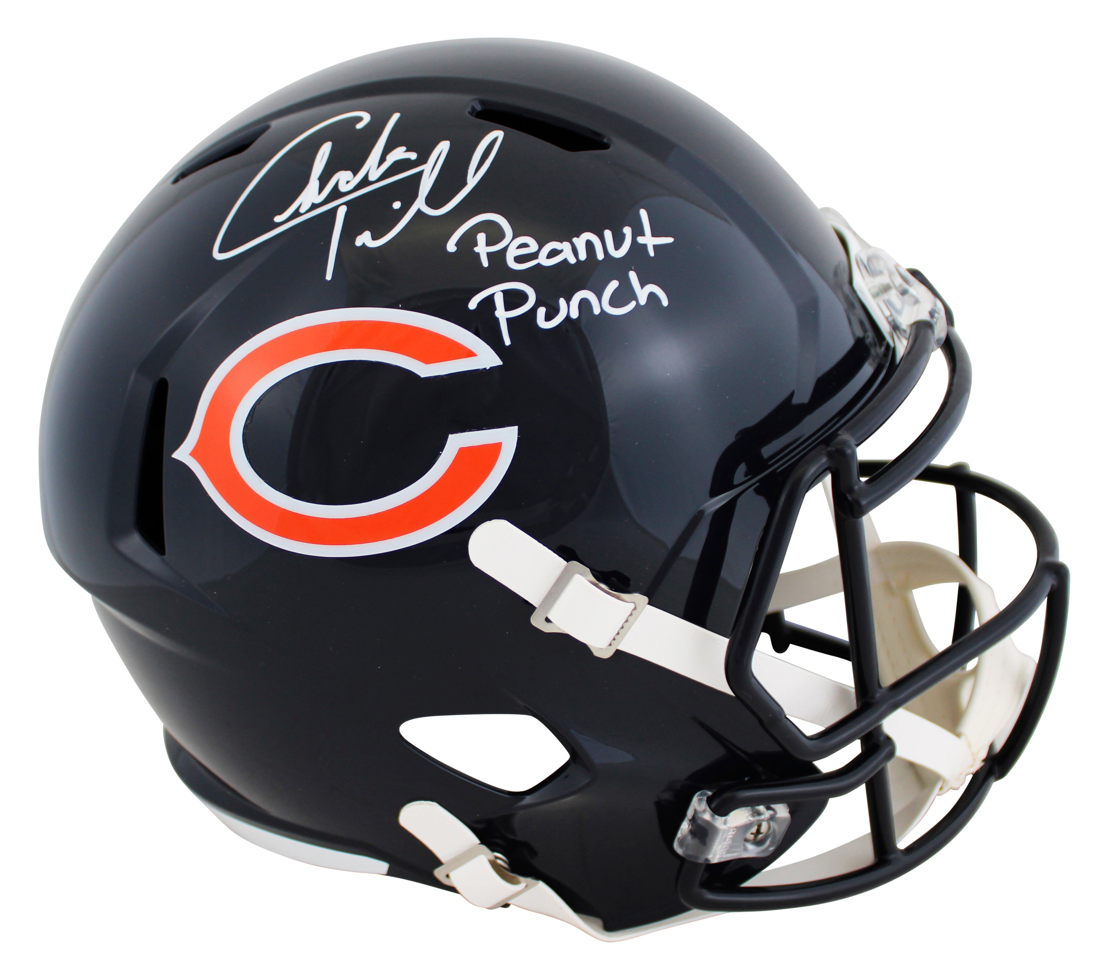 Bears Charles Tillman "Peanut Punch" Signed F/S Speed Rep Helmet W/ Case BAS Wit