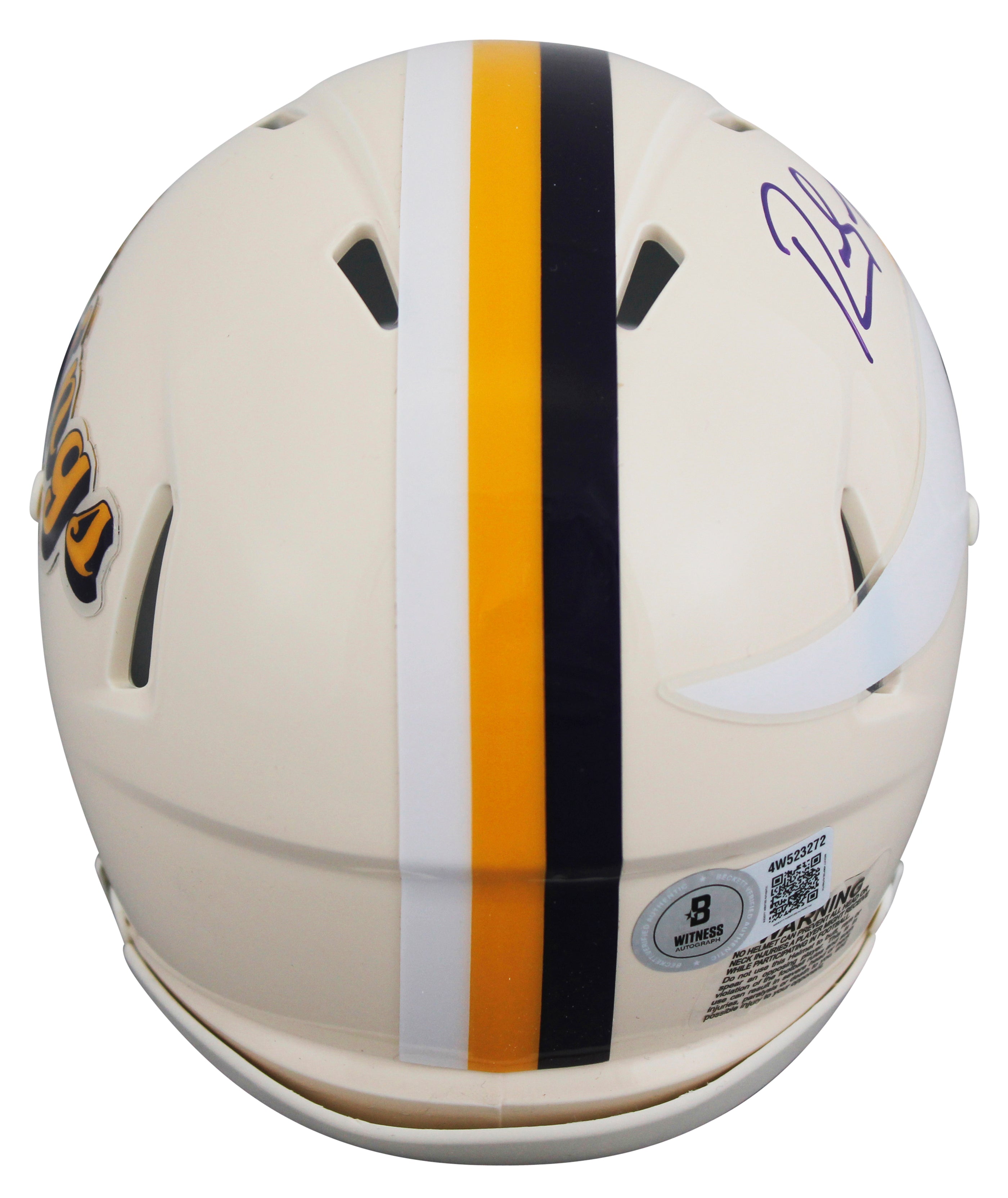 Vikings Randy Moss Authentic Signed Retro Speed Mini Helmet BAS Witnessed