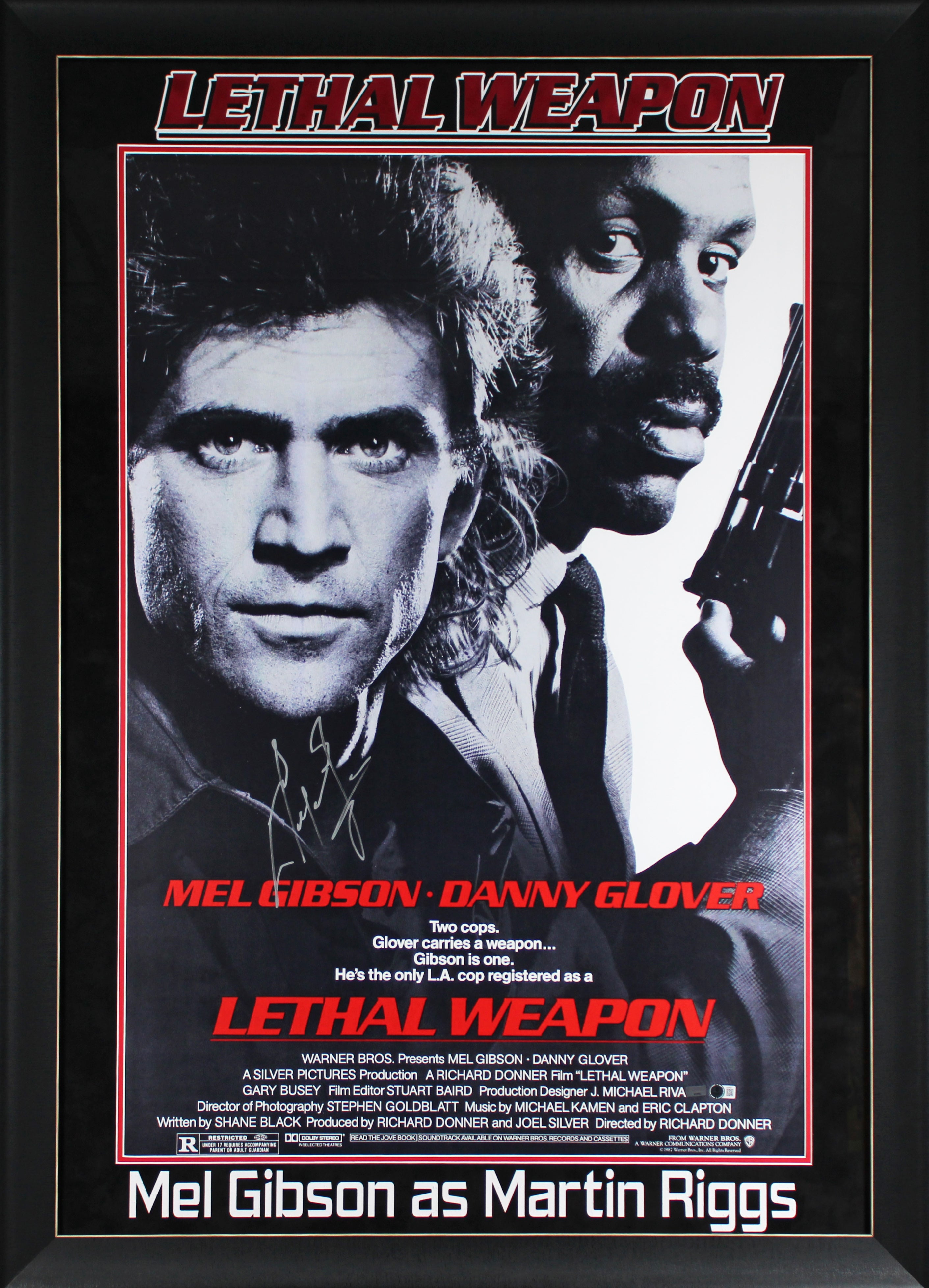 Mel Gibson Lethal Weapon Authentic Signed & Framed 27x40 Poster Autographed BAS