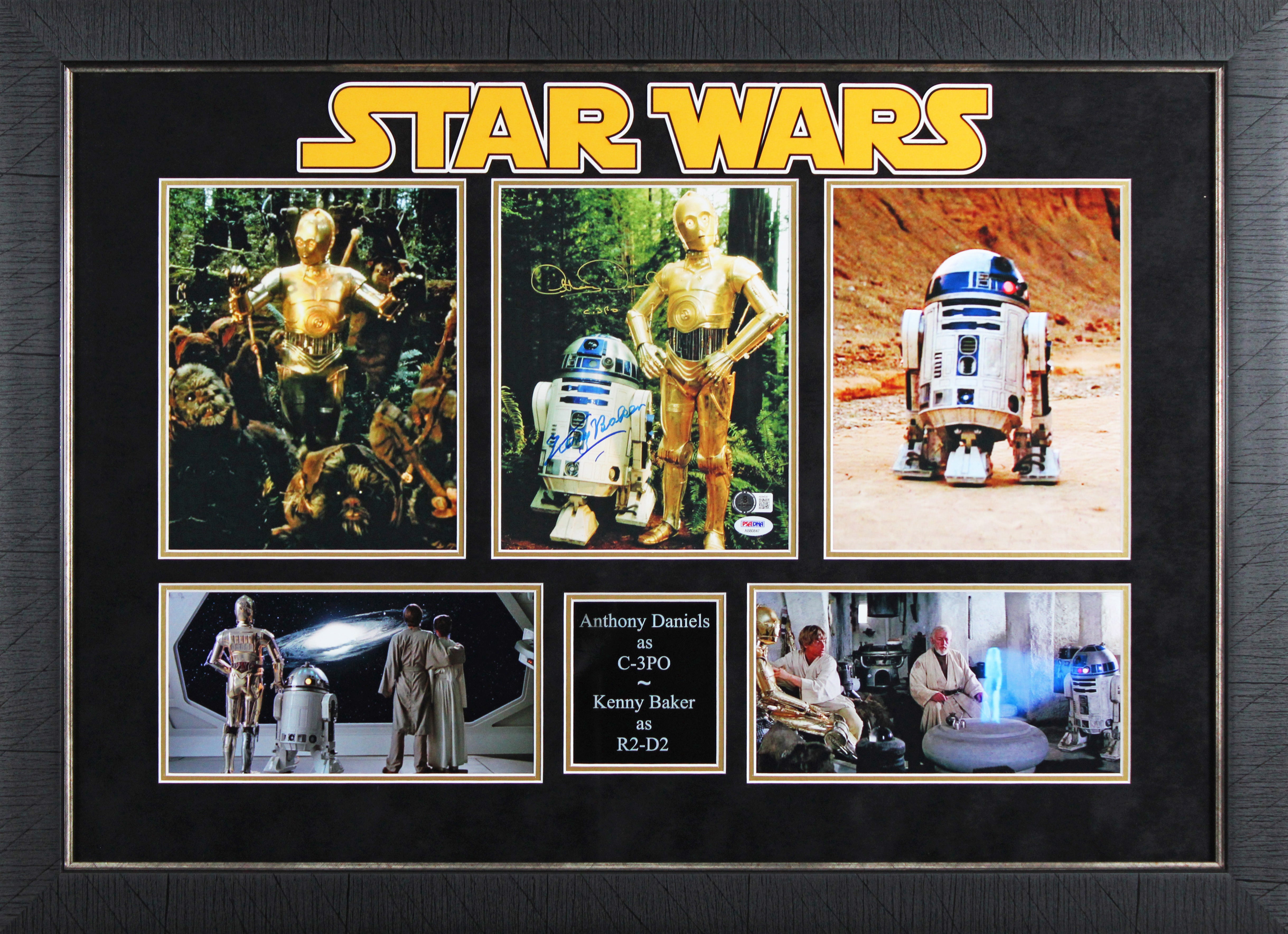 Kenny Baker & Anthony Daniels Star Wars Signed 8x10 Framed Photo BAS #AE64530