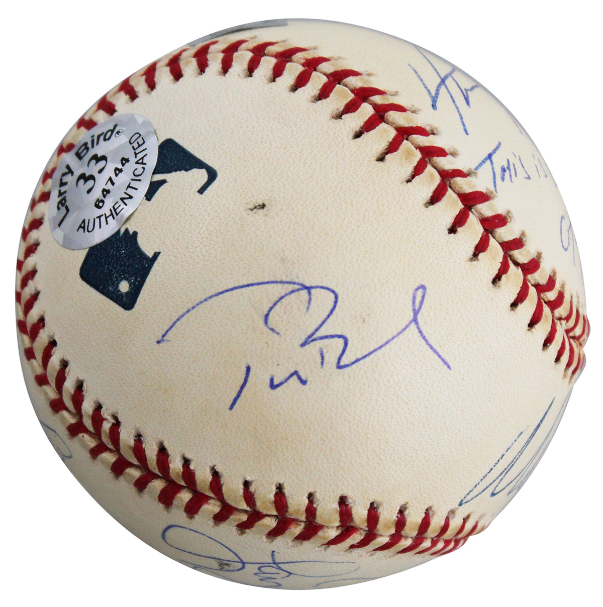 Boston Strong (5) Damon, Brady, Ortiz, Orr & Bird Signed Baseball BAS #T71331