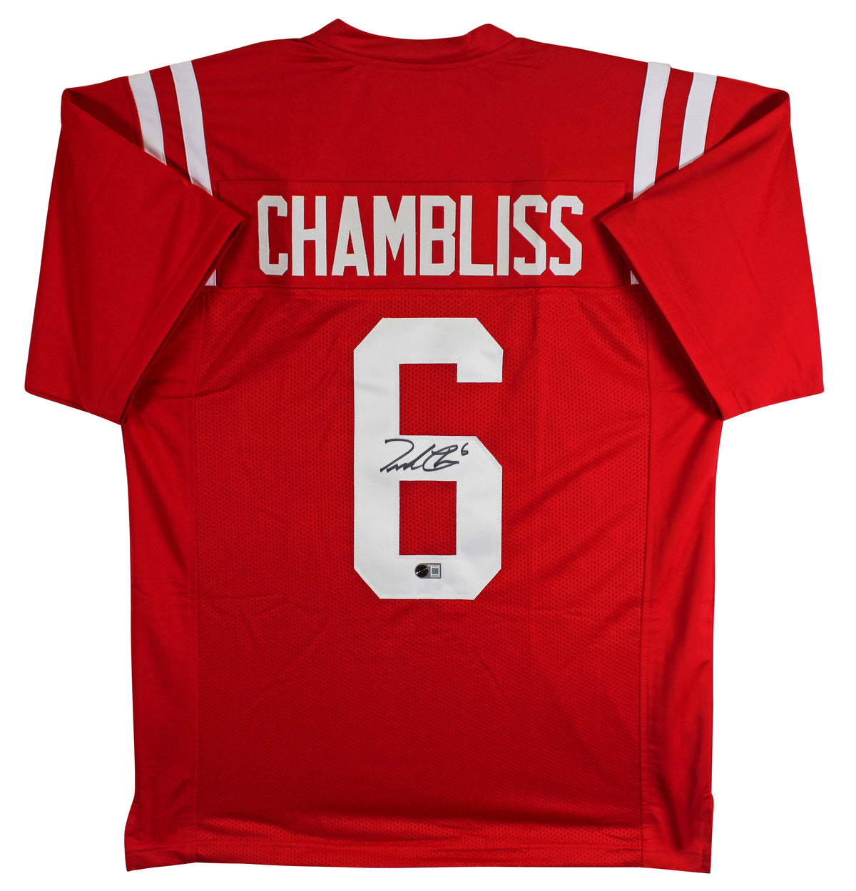 Ole Miss Trinidad Chambliss Authentic Signed Red Pro Style Jersey BAS