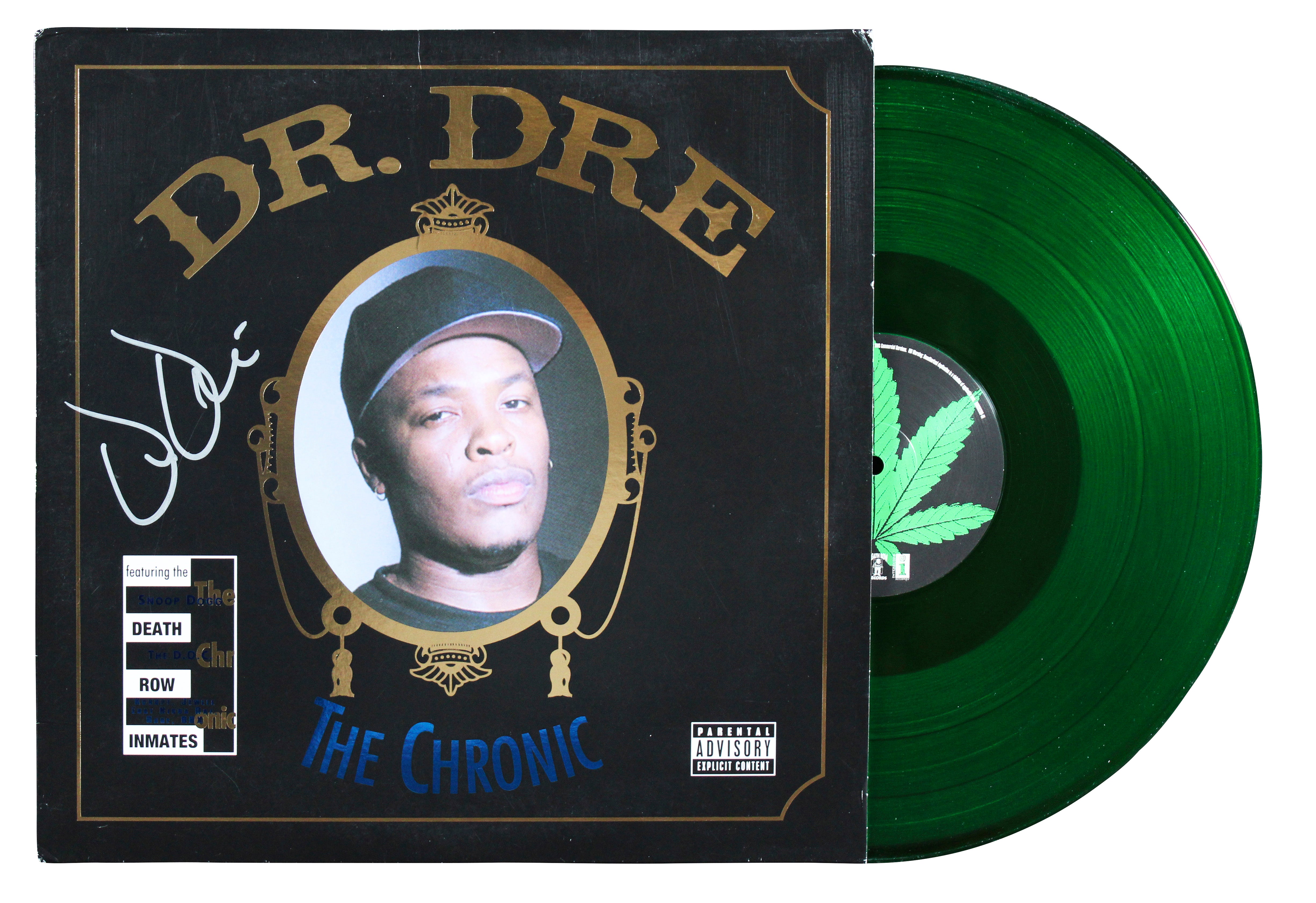 Dr. Dre Signed Black Cover The Chronic Album Cover W/ Vinyl LE #1319/2500 JSA