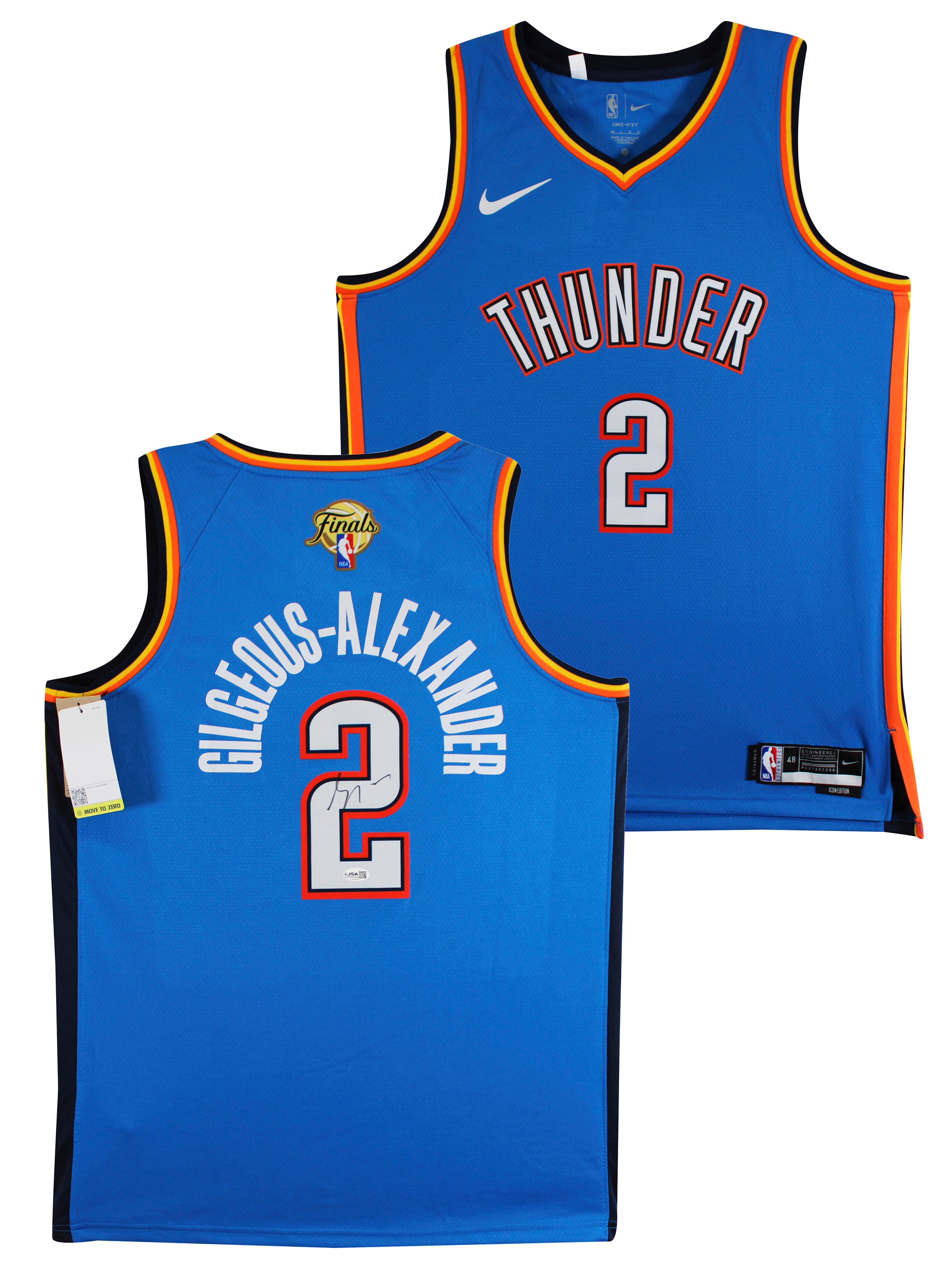 Thunder Shai Gilgeous-Alexander Signed Blue Nike Icon Finals Edition Jersey JSA