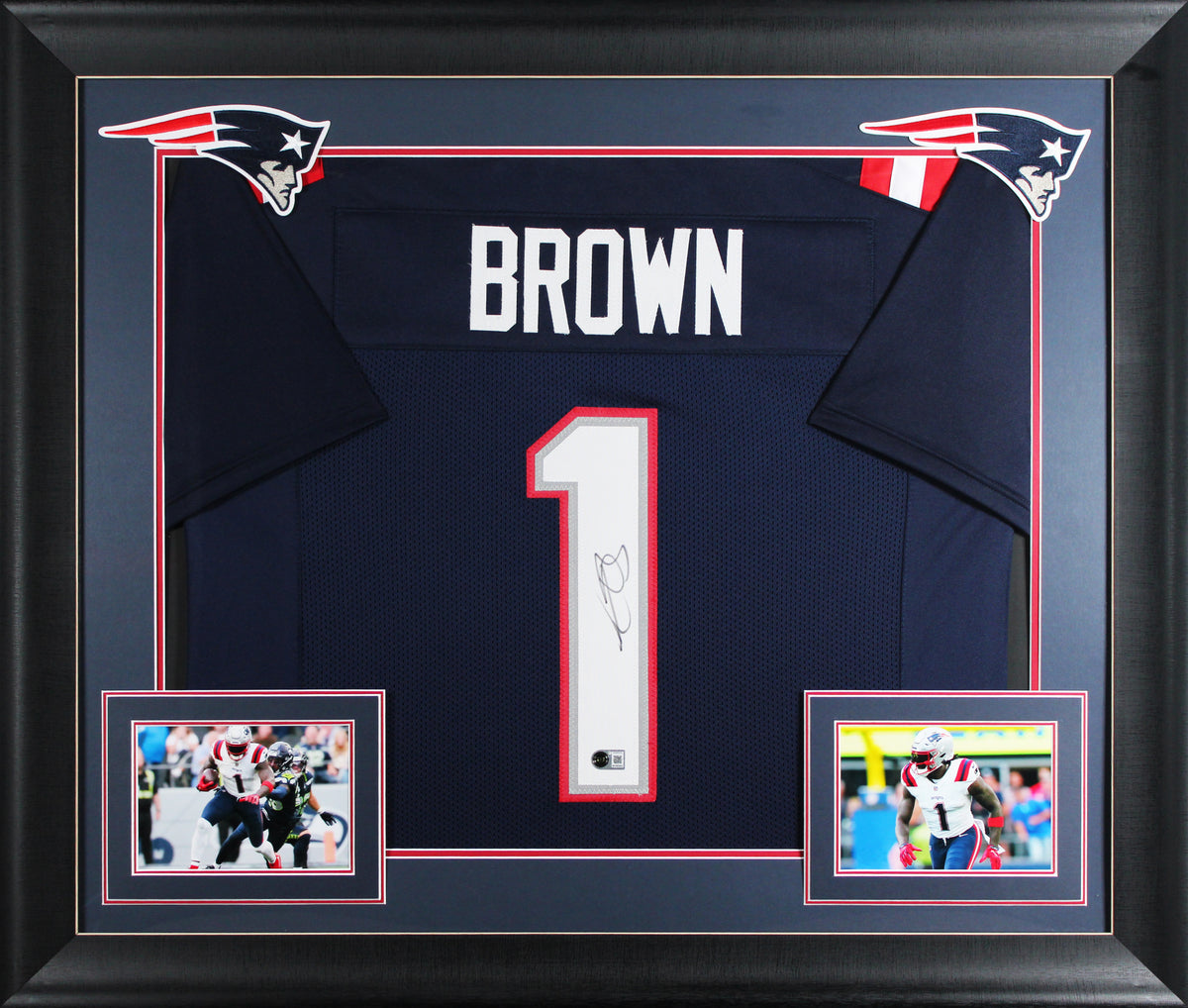A.J. Brown Authentic Signed Navy Pro Style Framed Jersey BAS Witnessed