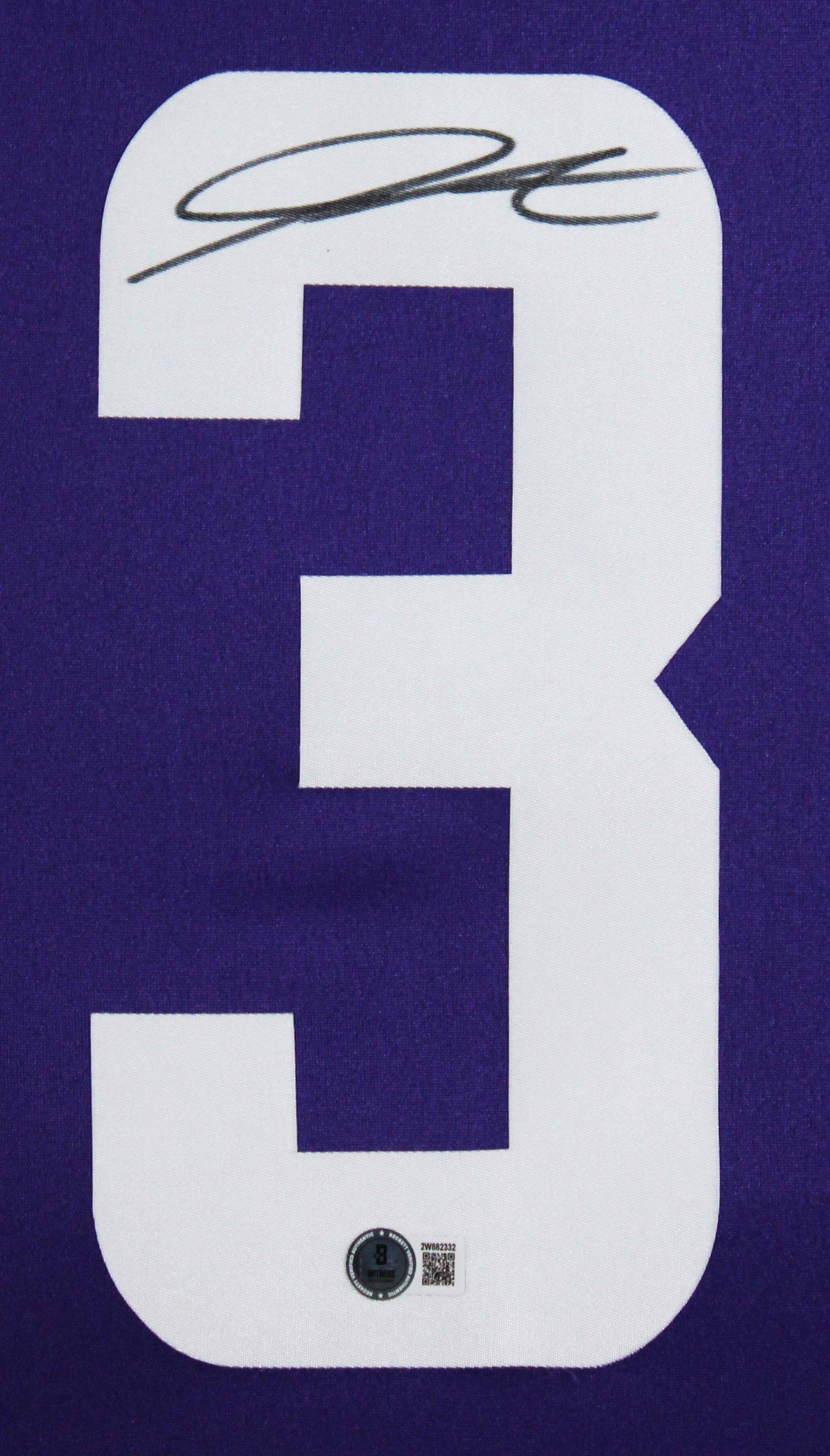 Vikings Jordan Addison Signed Purple Nike Limited Framed Jersey BAS Witnessed