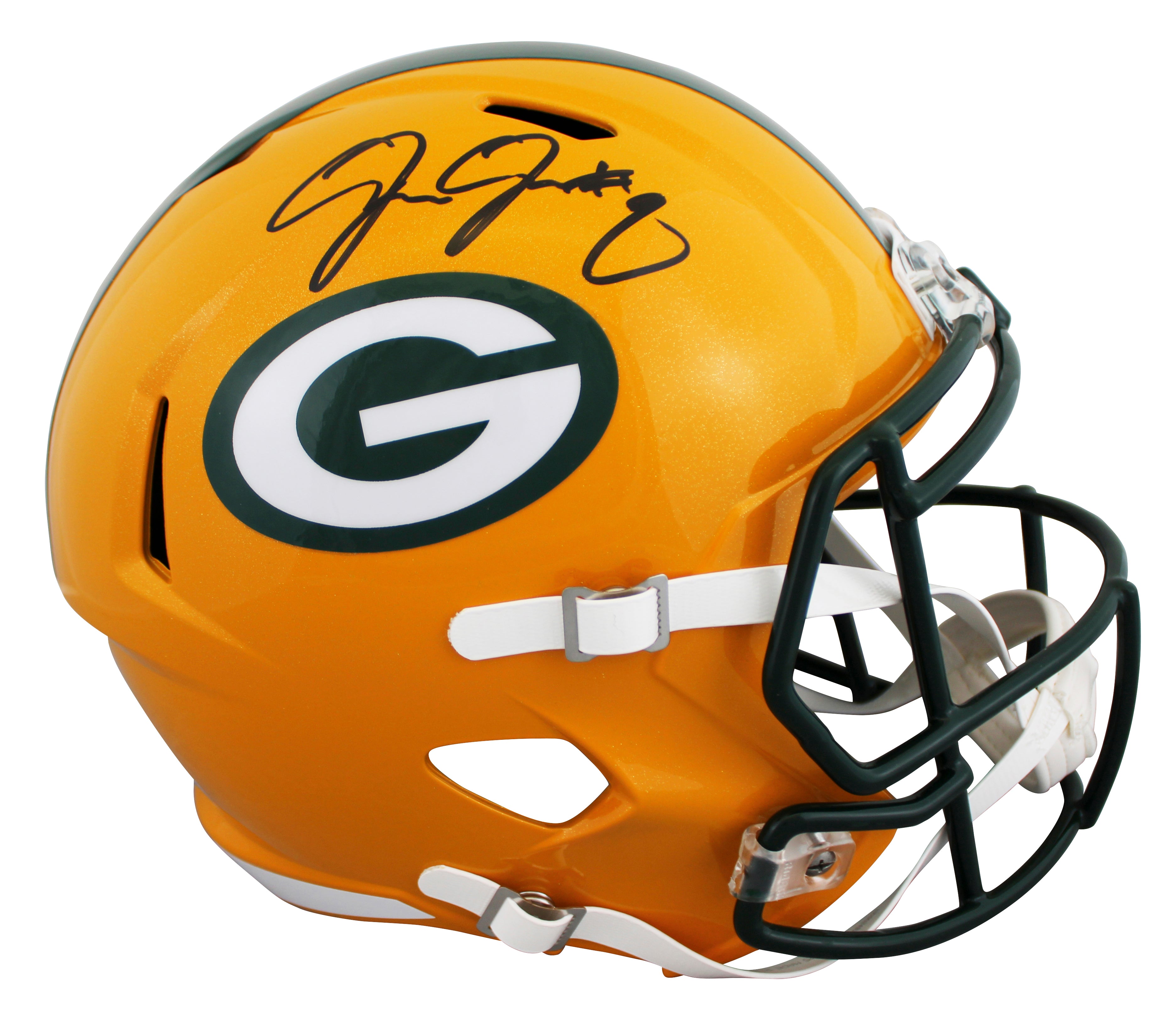 Packers Josh Jacobs Authentic Signed Full Size Speed Rep Helmet BAS Witnessed