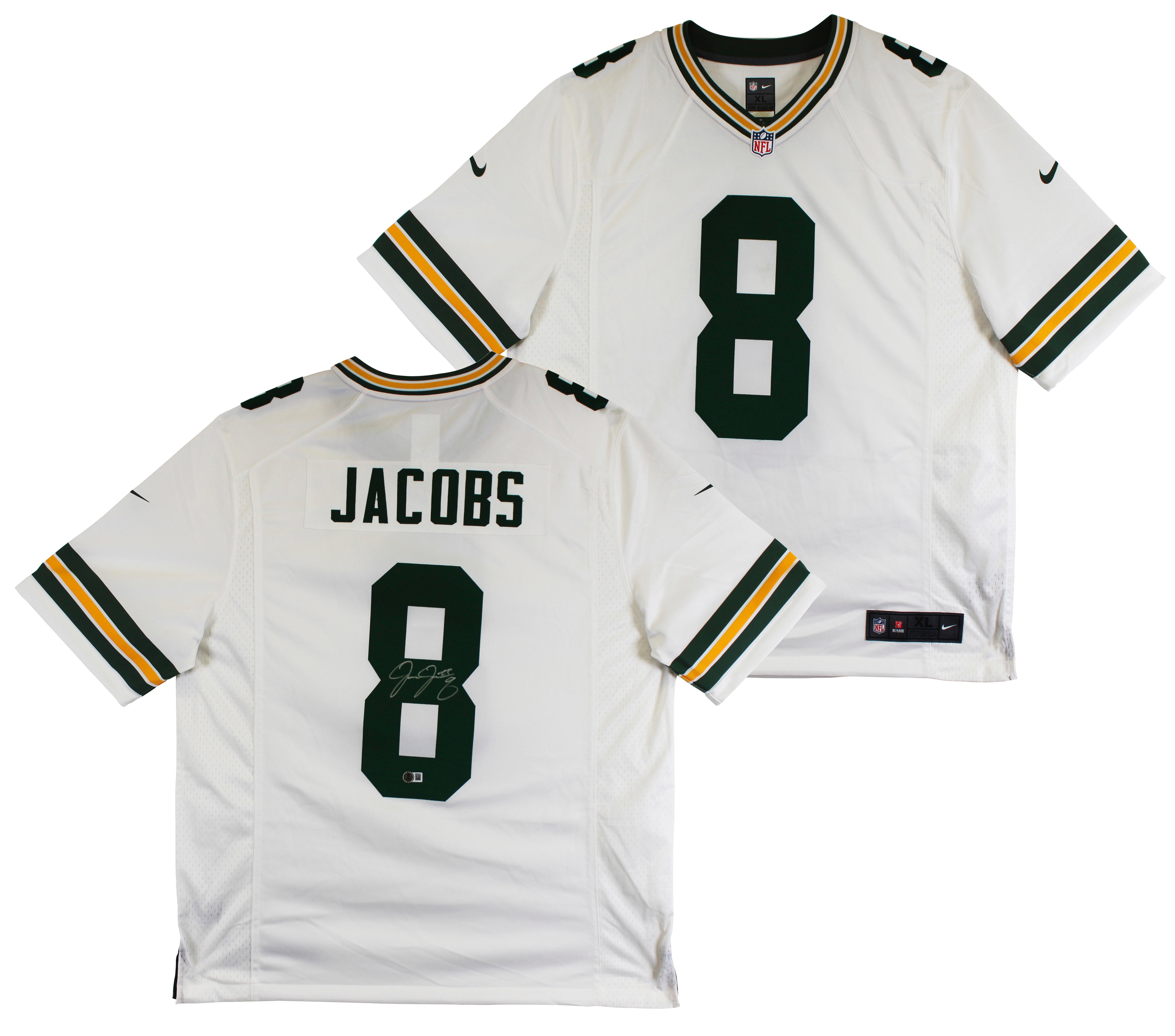 Packers Josh Jacobs Authentic Signed White Nike Game Jersey BAS Witnessed