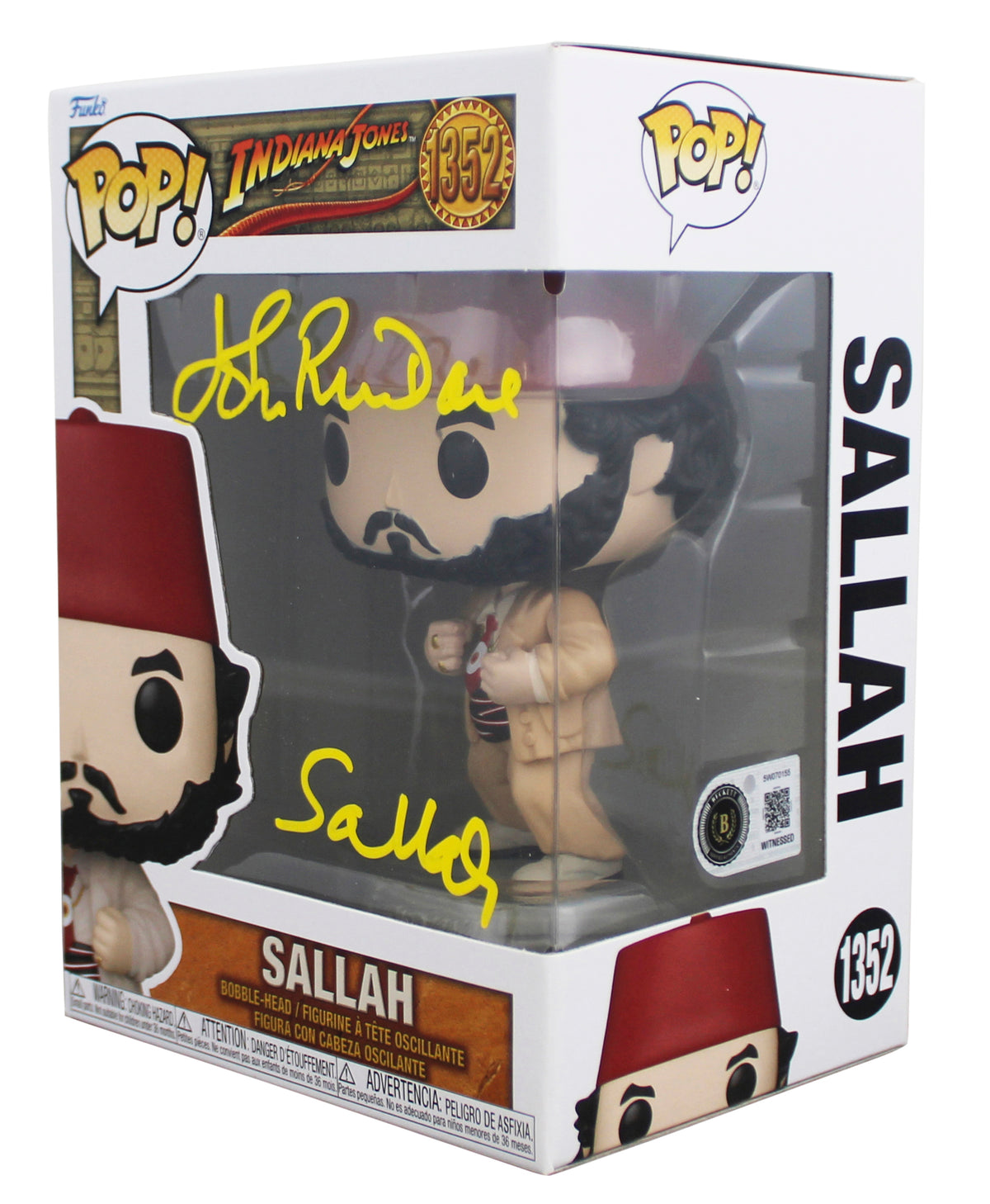 John Rhys-Davies Indiana Jones "Sallah" Signed #1352 Funko Pop Figure BAS Wit 1