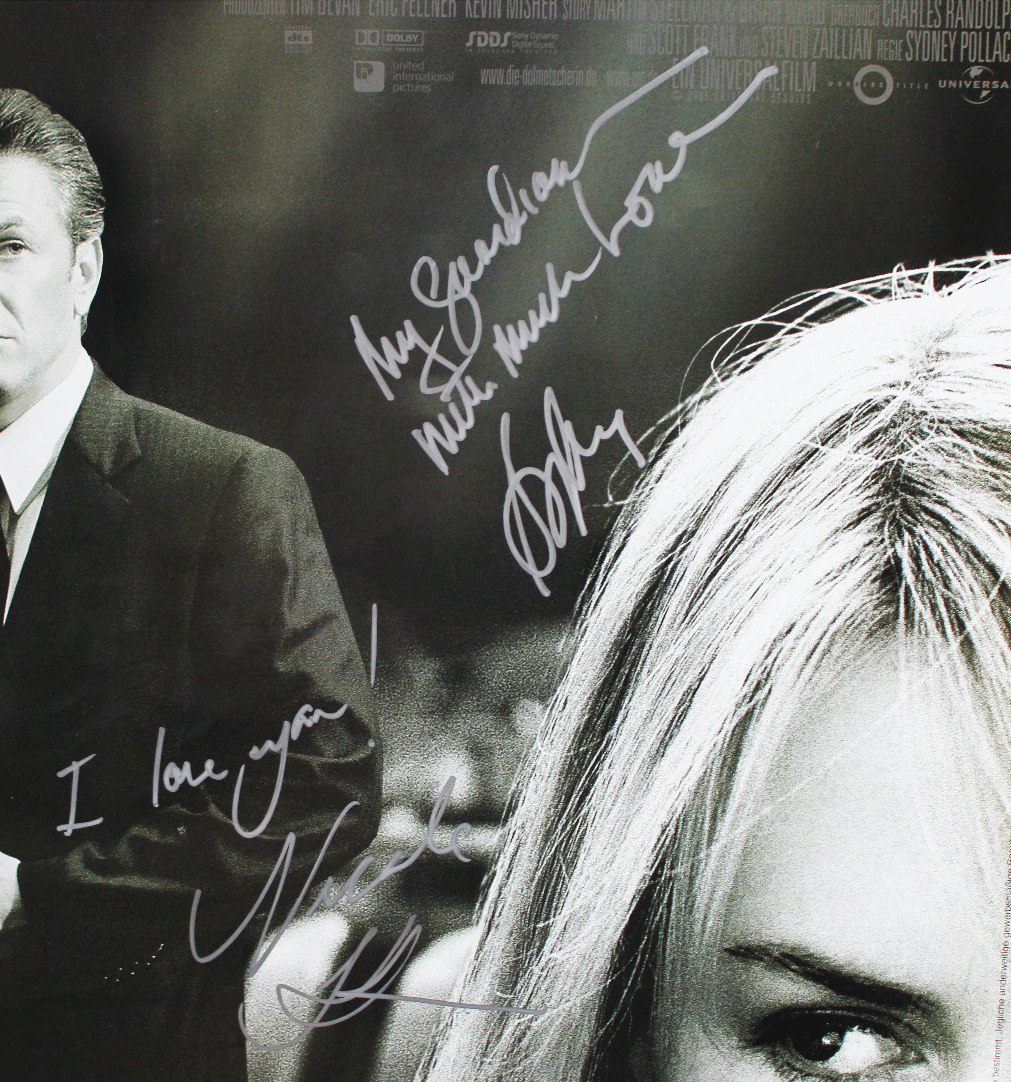 Nicole Kidman & Sean Penn The Interpreter Signed 24x36 Poster BAS #AE33979
