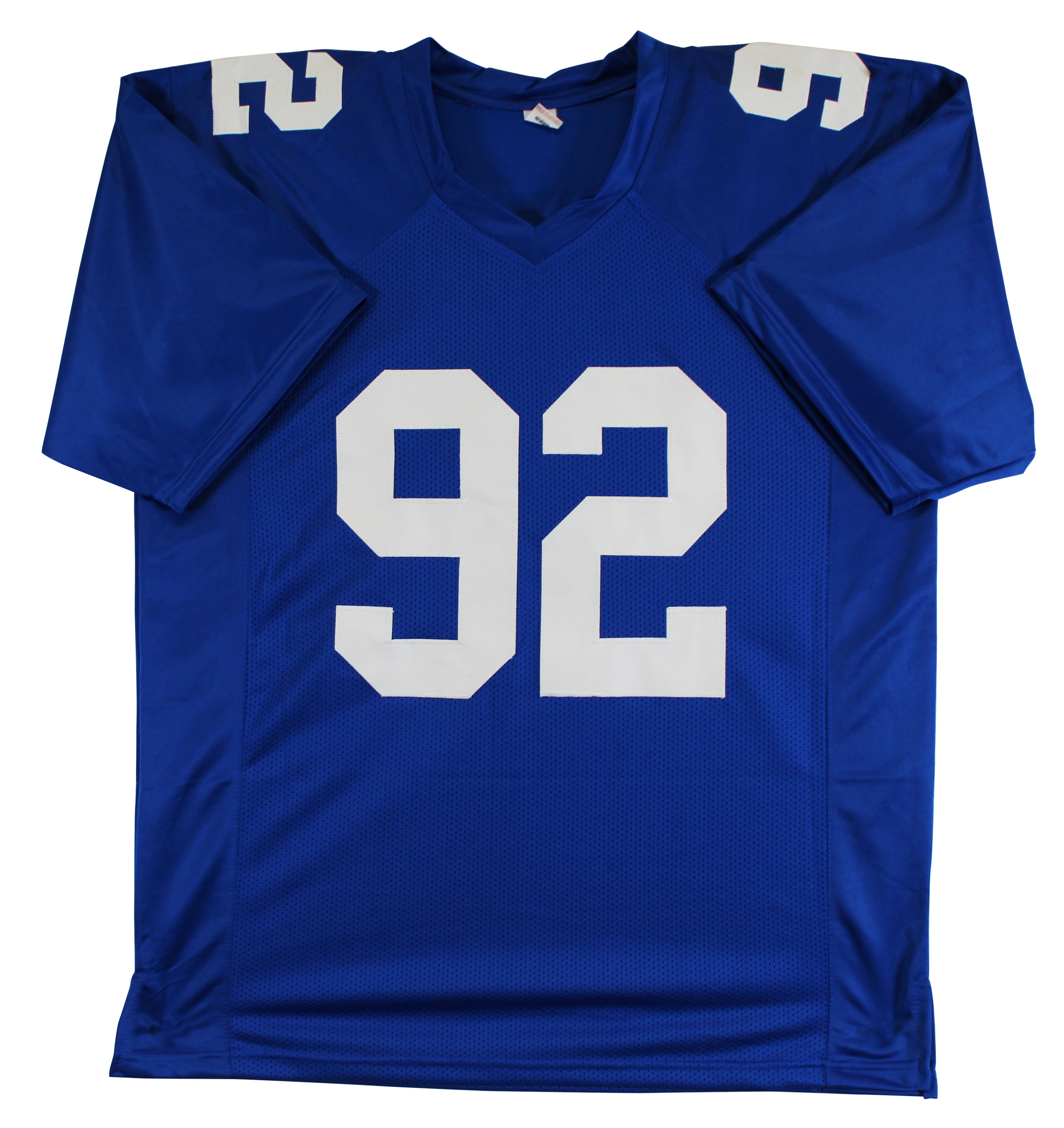 Michael Strahan "HOF 14" Authentic Signed Blue Pro Style Jersey BAS Witnessed 2