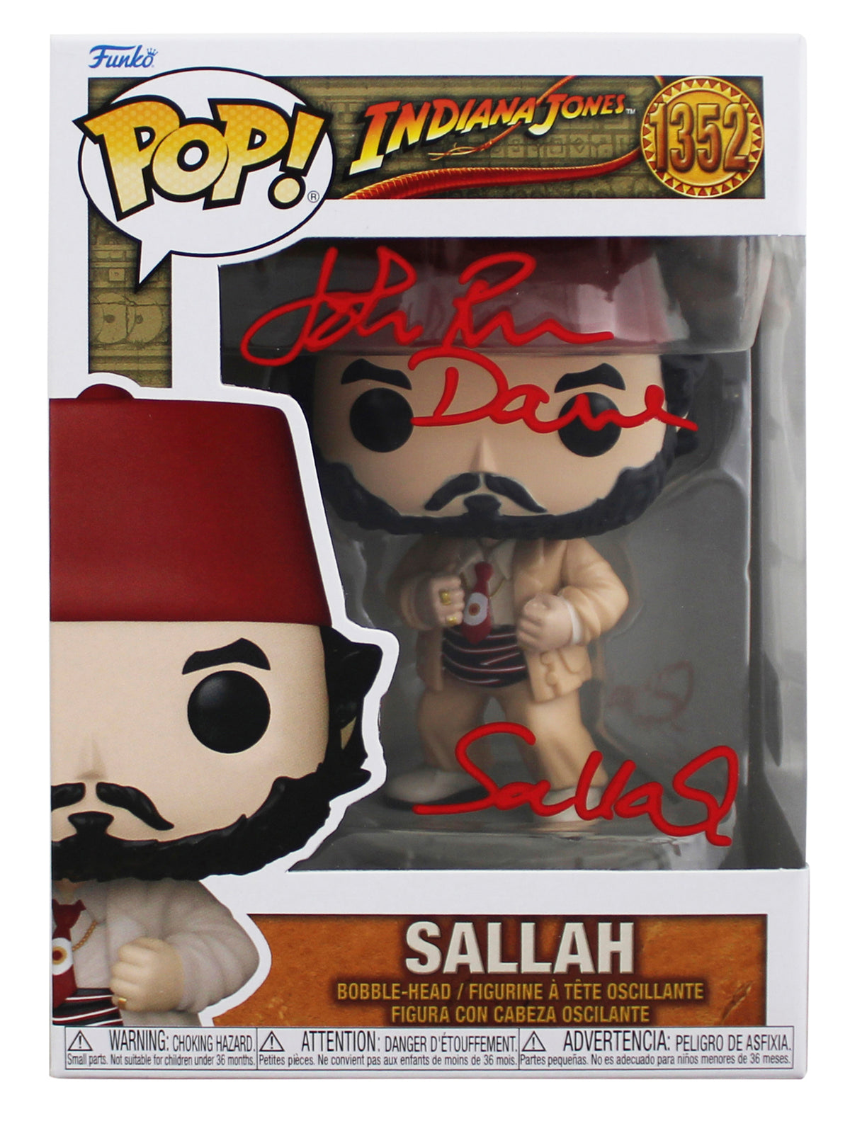 John Rhys-Davies Indiana Jones "Sallah" Signed #1352 Funko Pop Figure BAS Wit 2