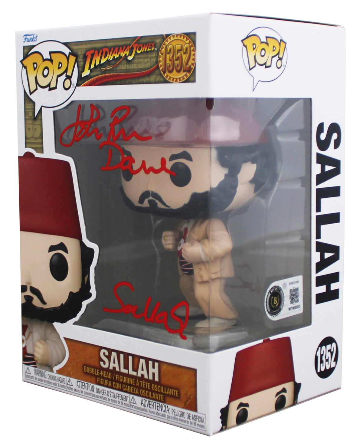 John Rhys-Davies Indiana Jones "Sallah" Signed #1352 Funko Pop Figure BAS Wit 2