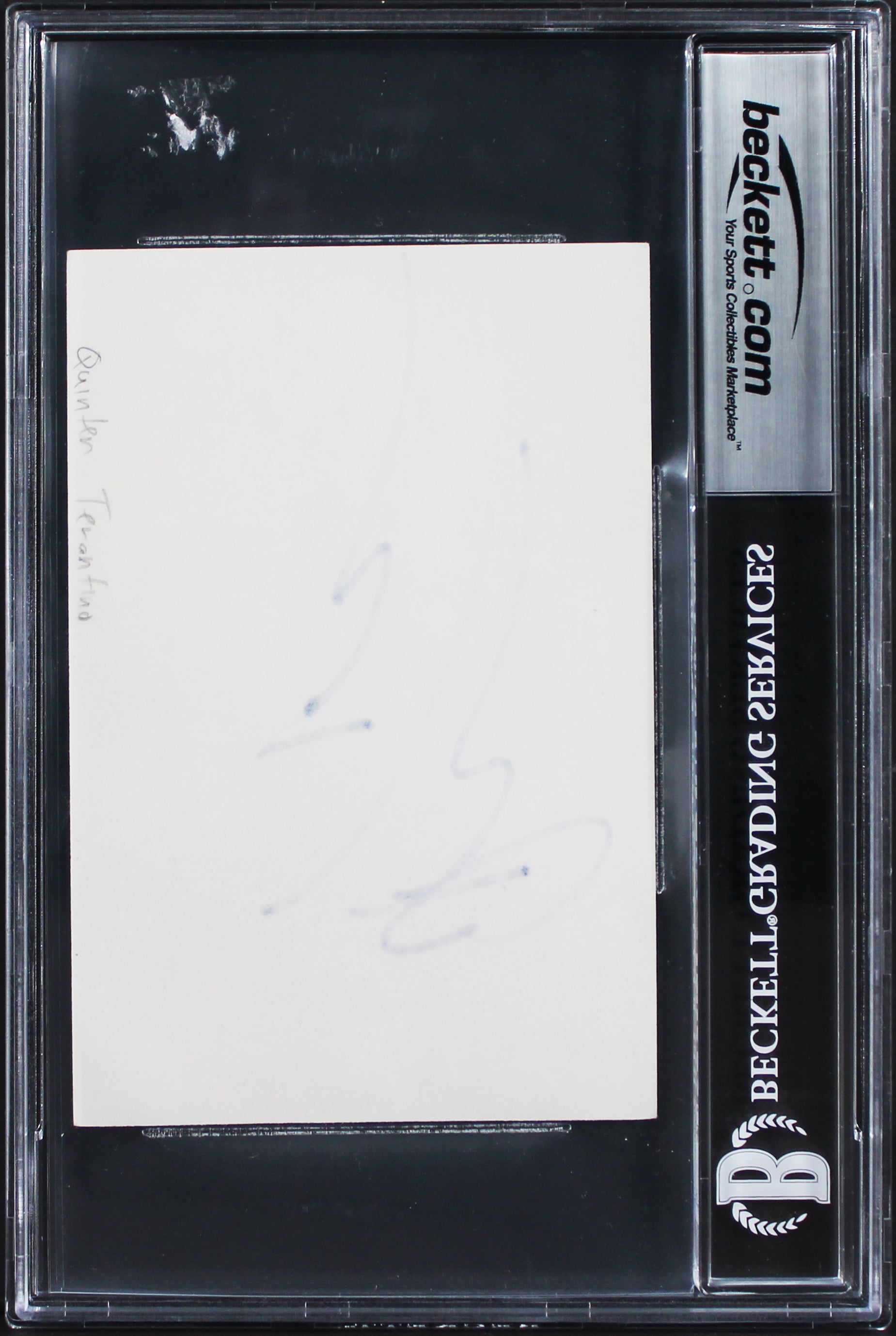 Quentin Tarantino Pulp Fiction Authentic Signed 4x6 Index Card BAS Slabbed