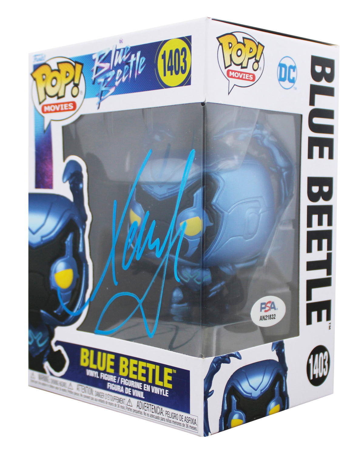 Xolo Mariduena Signed Blue Beetle #1403 Funko Pop Vinyl Figure PSA/DNA #AN21832