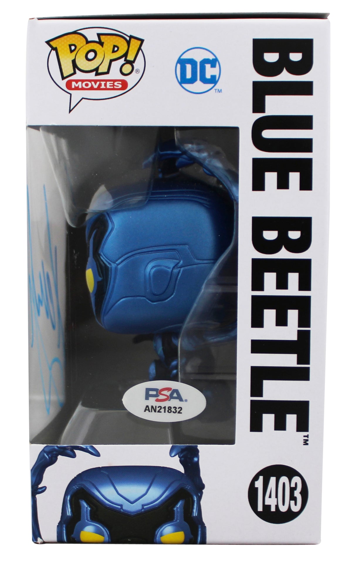 Xolo Mariduena Signed Blue Beetle #1403 Funko Pop Vinyl Figure PSA/DNA #AN21832